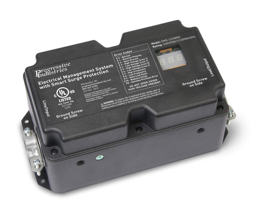 Heavy Duty Progressive Industries EMS-LCHW50 RV Surge Protector, Black, 50 Amp
