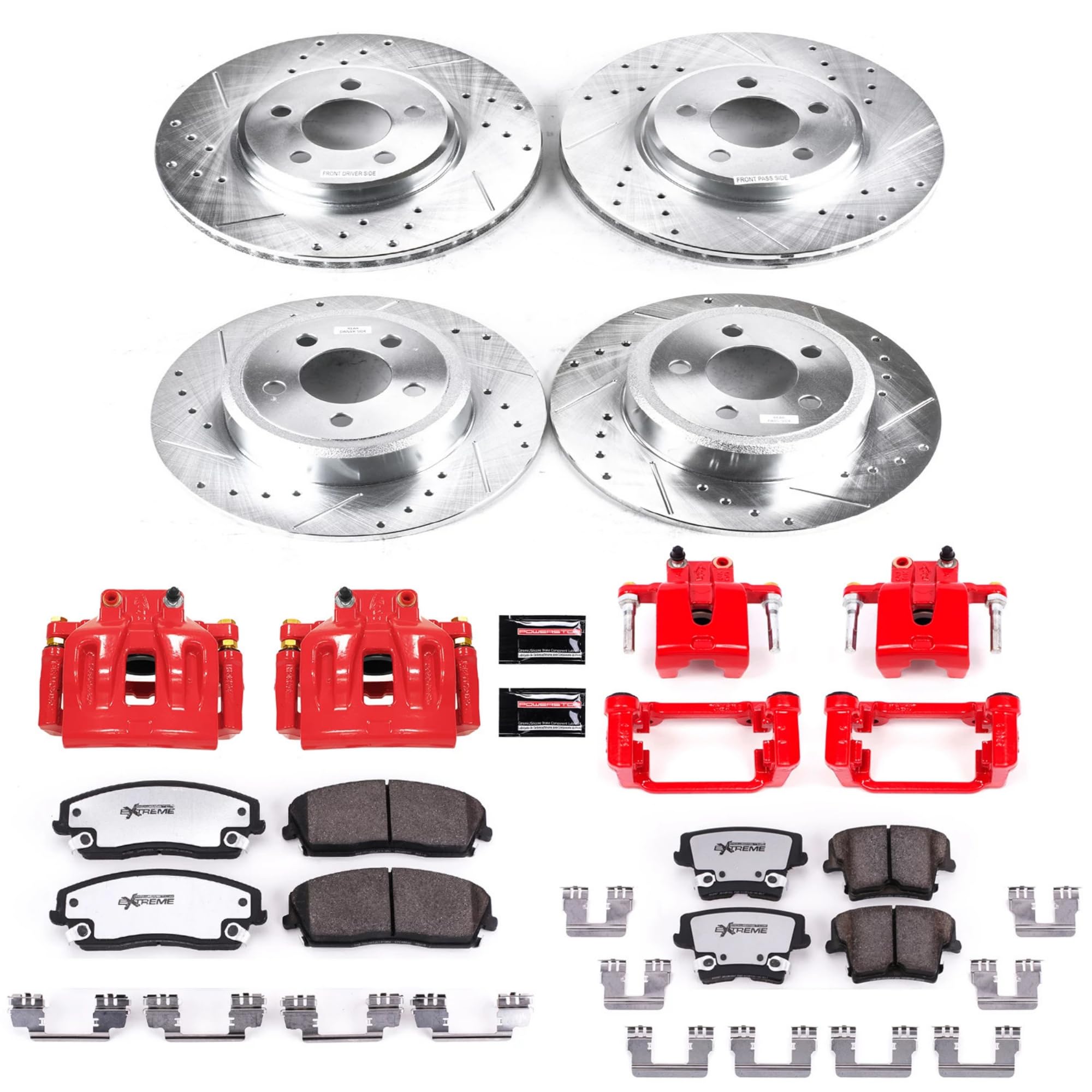 Power Stop KC1715A-26 Z26 Street Warrior Front & Rear Brake Kit Chrysler Dodge For Chrysler 300 2012-2021, Dodge Challenger 2012-2020, Dodge Charger 2012-2020 [Model Specific]
