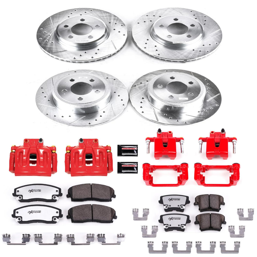 Power Stop KC1715A-26 Z26 Street Warrior Front & Rear Brake Kit Chrysler Dodge For Chrysler 300 2012-2021, Dodge Challenger 2012-2020, Dodge Charger 2012-2020 [Model Specific]
