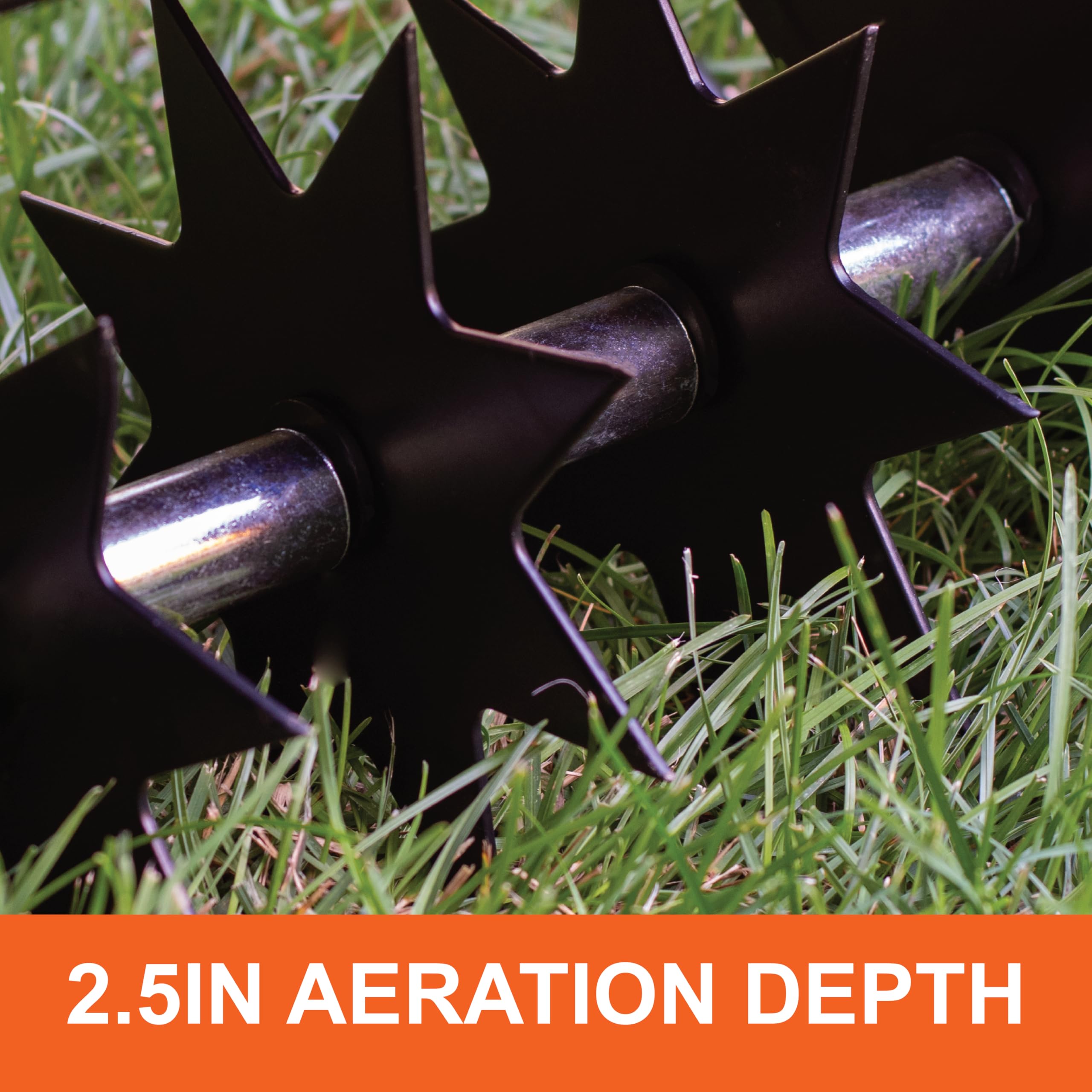Push Agri-Fab 45-0365 Aerator Lawn Tool,16 Inch Push Lawn Aerator With 5 Aerating Spikes, Used for Lawn Care Maintenance