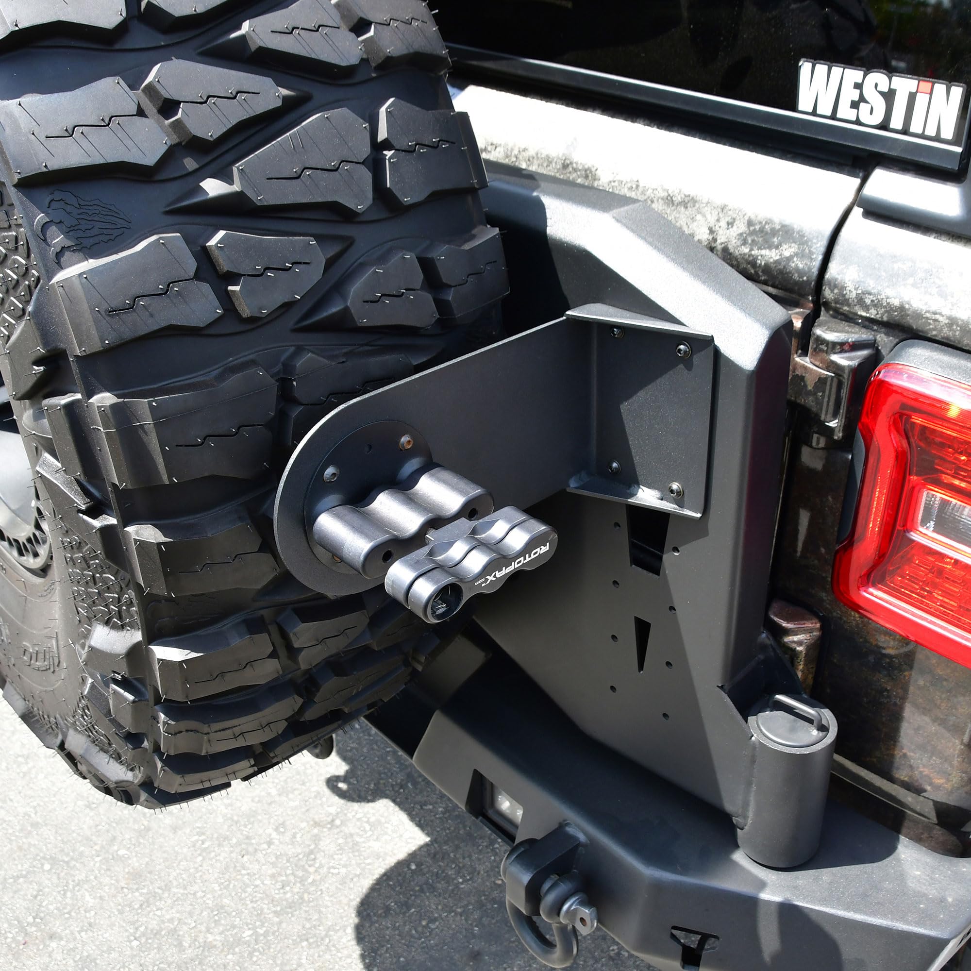 WJ2 RotoPax Jerry Can Mount Westin 59-89025 (Use with Westin WJ2 Rear Bumper with Tire Carrier only) fits 2007-2018 Wrangler JK 2018-2025 Wrangler JL