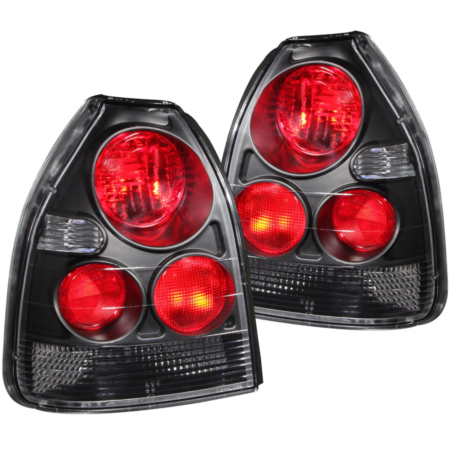 Honda Civic Anzo USA 221065 Black Tail Light Assembly - (Sold in Pairs)