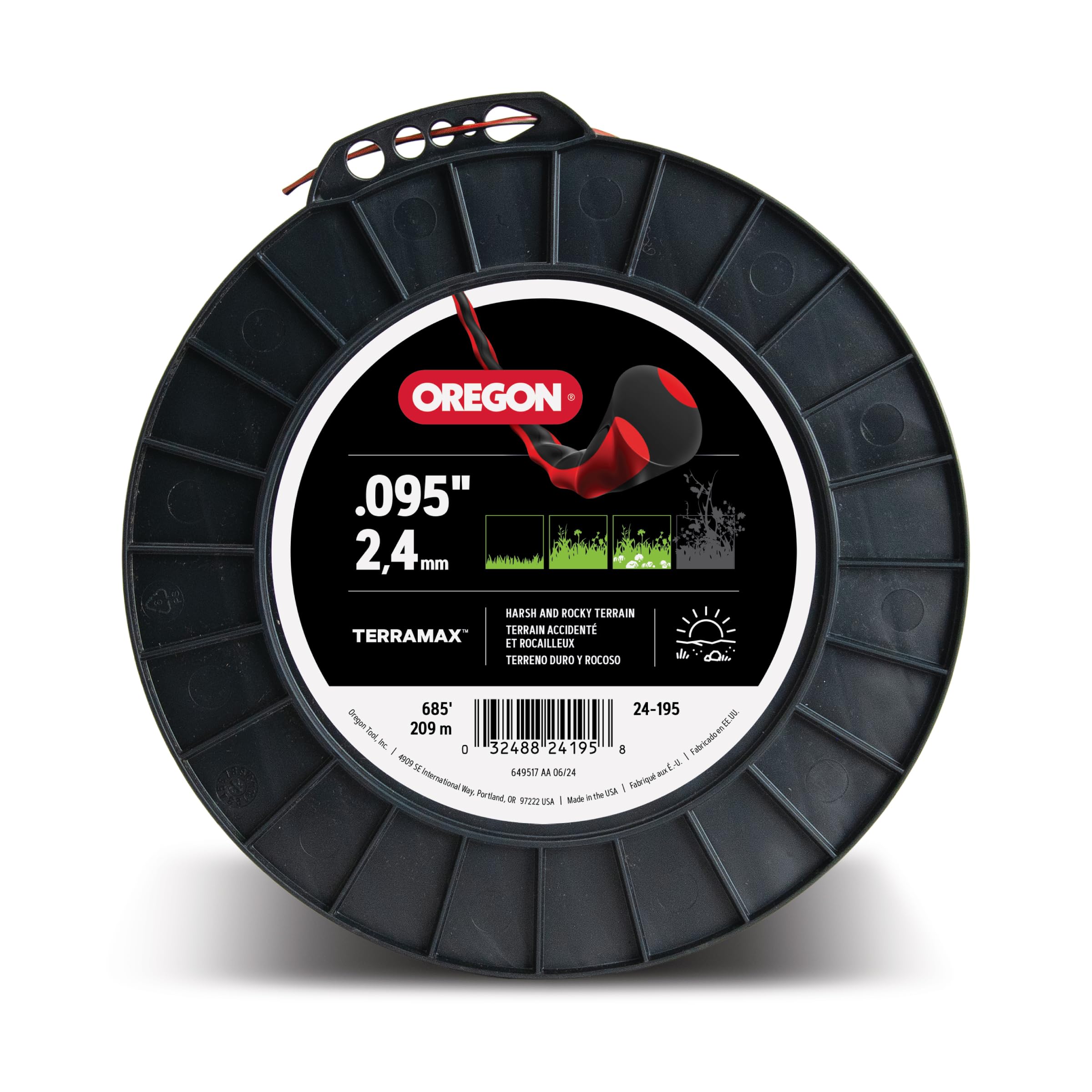 TerraMax Oregon .095" Diameter String Trimmer Line, 3lb Spool (24-195)