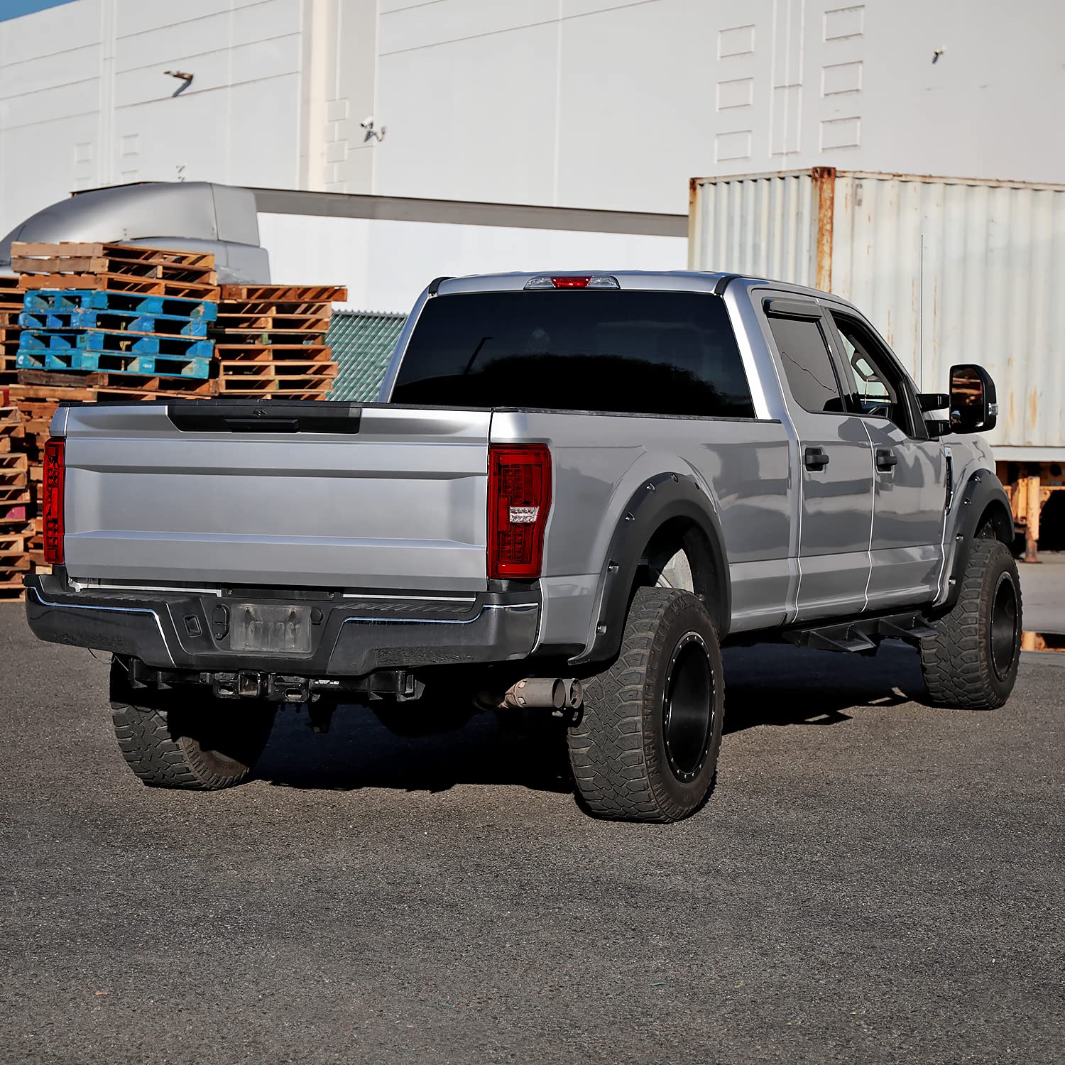 Red LED Tail Lights w/LED Tube SPEC-D TUNING Compatible with 2017-2019 Ford F250/350/450/550, Left + Right Pair Tail Lamp Assembly