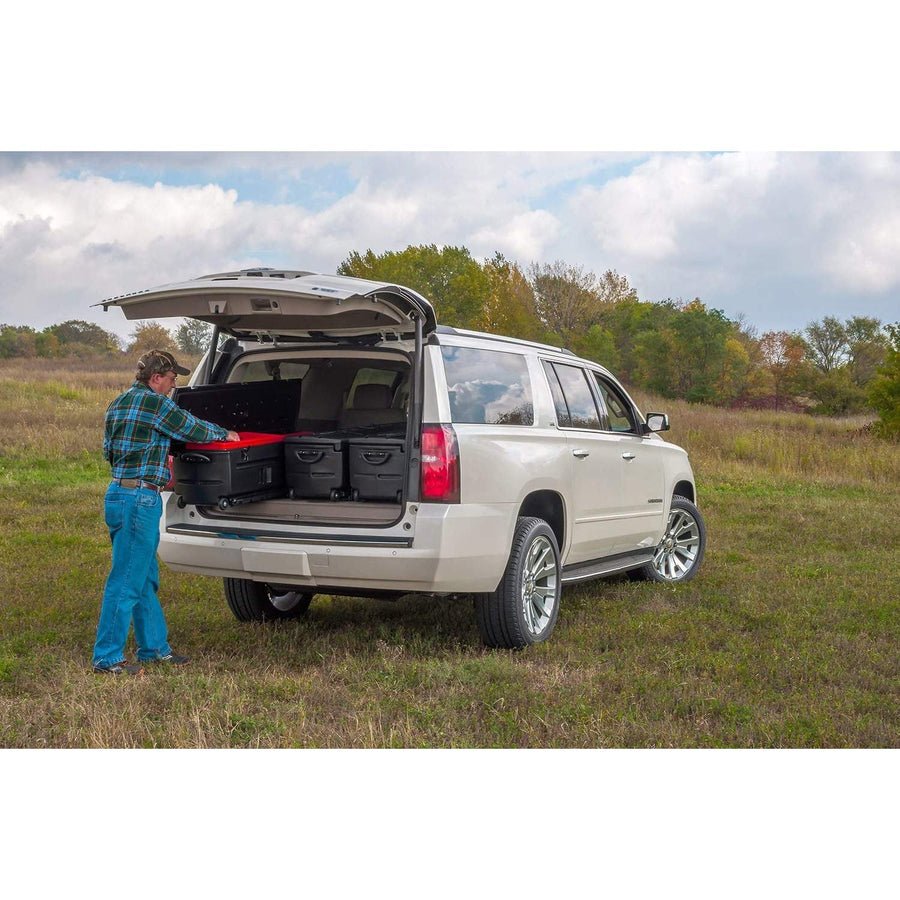 DuHa 70114 Black Portable Truck Storage Box Compatible with Pickup Trucks, SUV, UTV, and More | 53 in x 15 in x 15 in | Includes Slide Bracket and Dividers