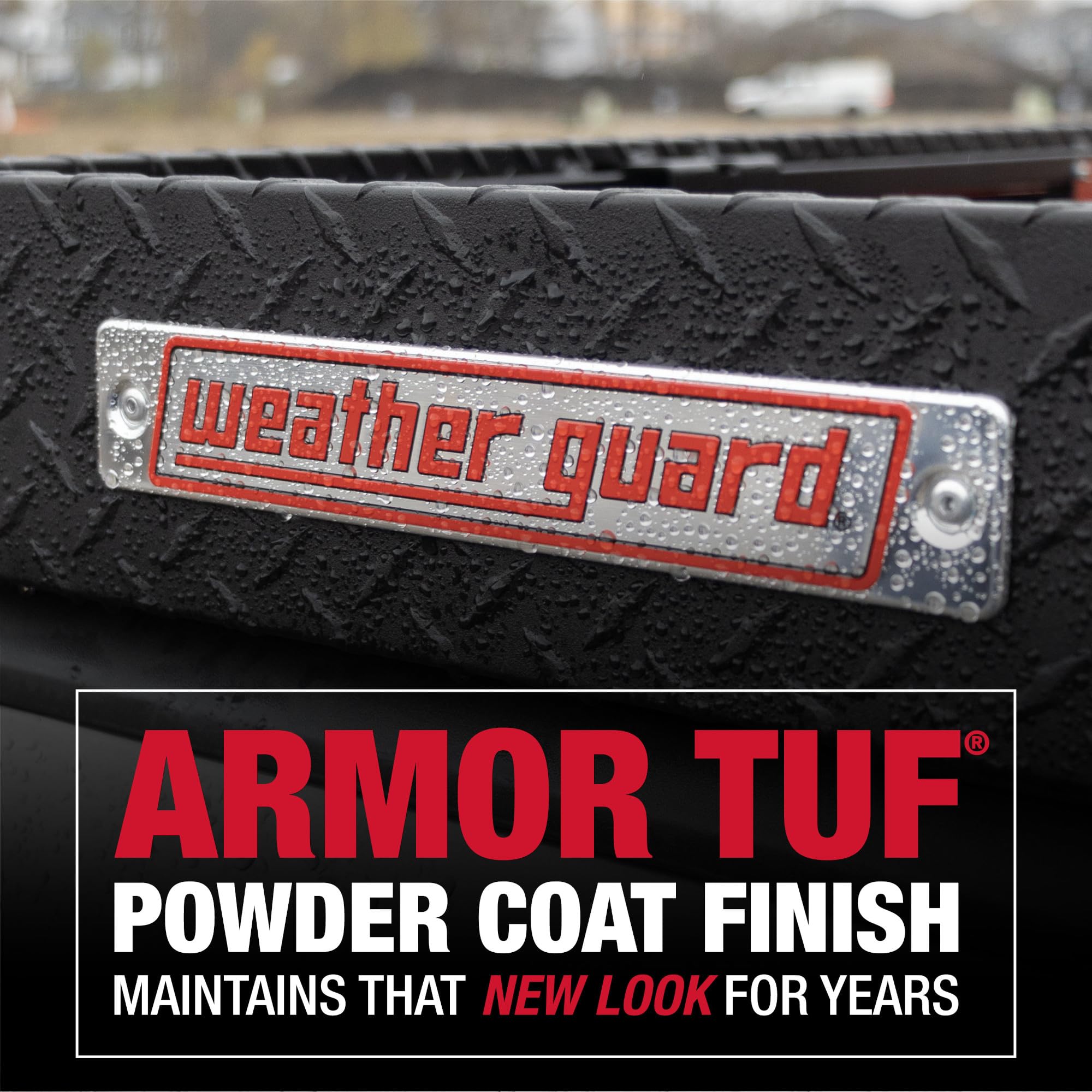 Weather Guard 41in Model 180-5-04 Low Profile Lo-Side Box, Aluminum, Gloss Black, 3.0 cu ft