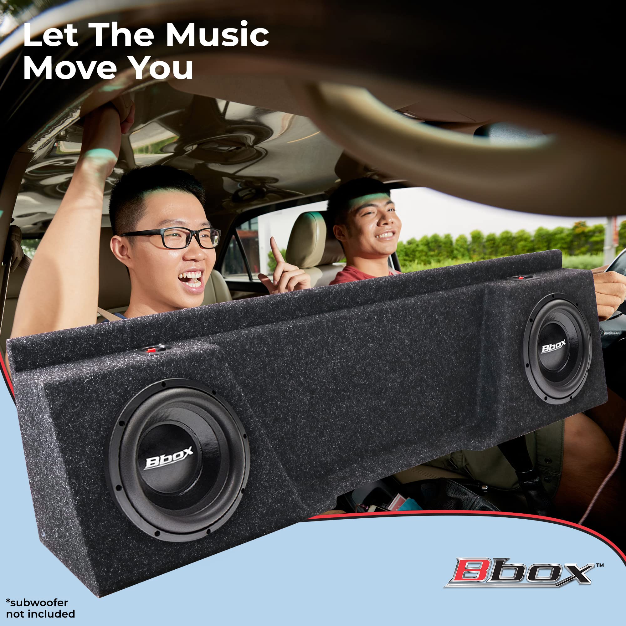 Bbox Dual 10" Sealed Carpeted Subwoofer Enclosure A142-10CP - Fits 2007 - 2014 Chevrolet / GMC Silverado / Sierra Extended Cab, Charcoal