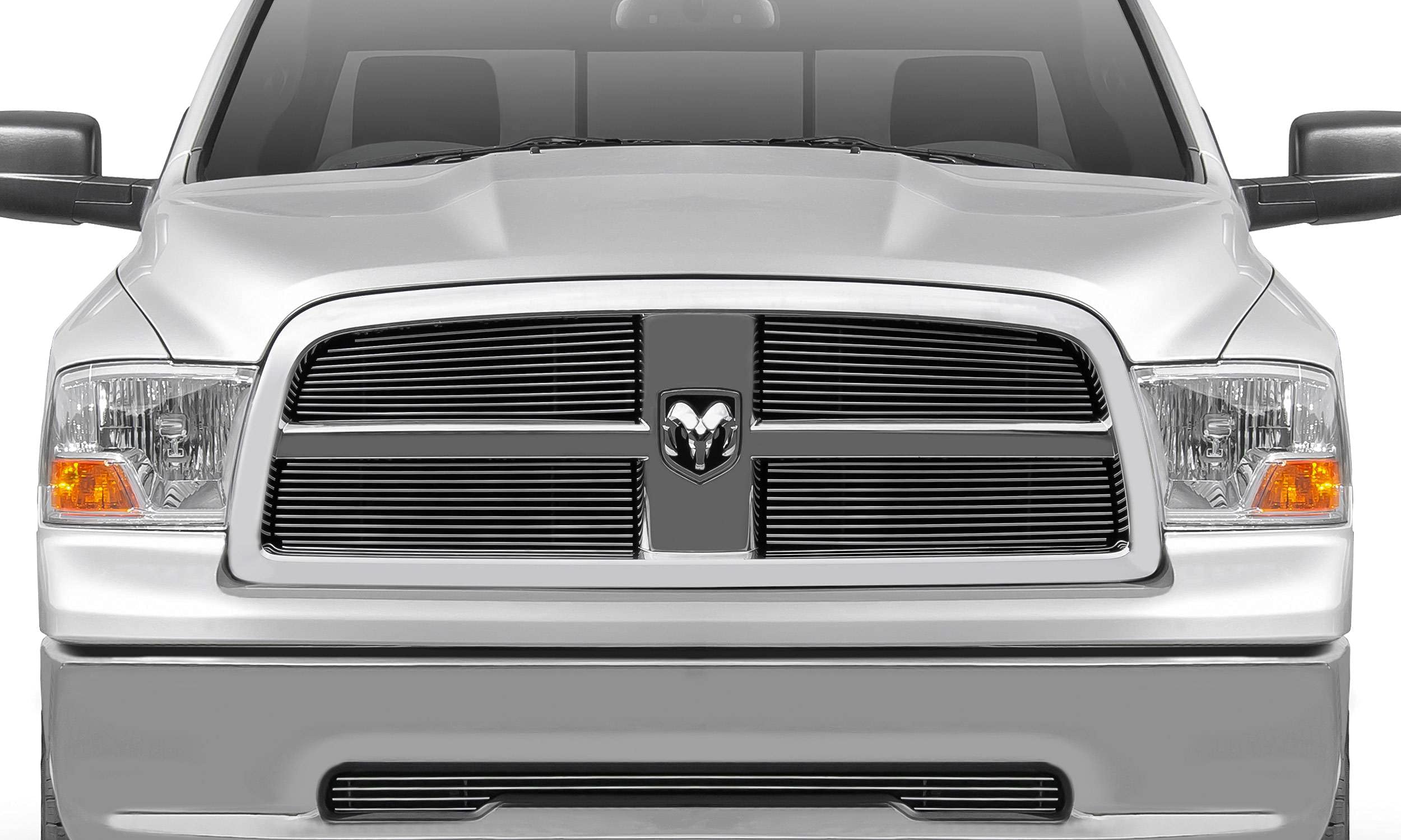 Horizontal T-Rex 21456 Aluminum Polished Finish Billet Grille Overlay for Dodge Ram Pickup 1500
