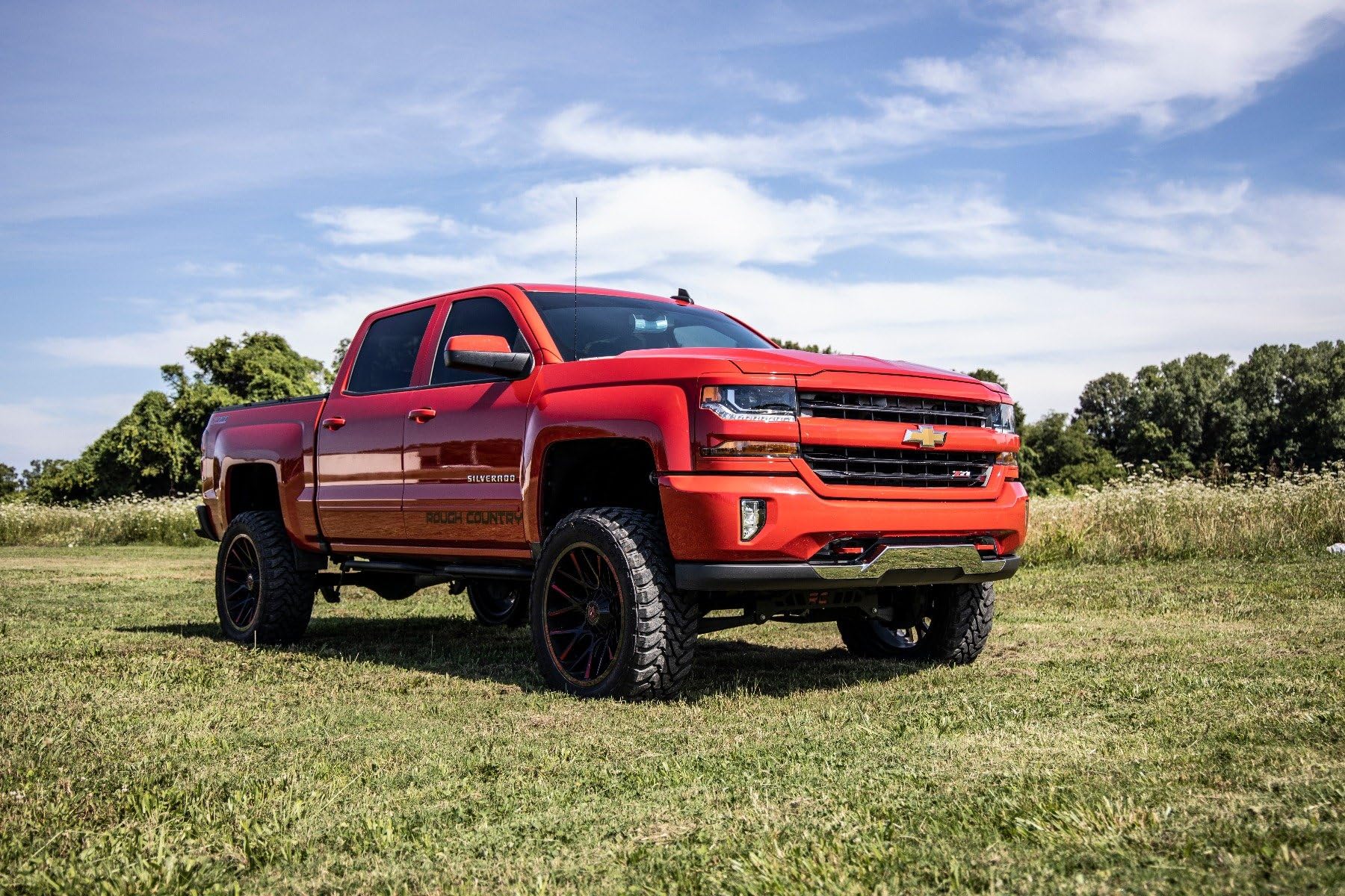 Rough Country Red Forged Tow Hooks for Chevy Silverado 1500 (2014–2018 & Classic) - Heavy-Duty Steel, Bolt-On Recovery Hooks