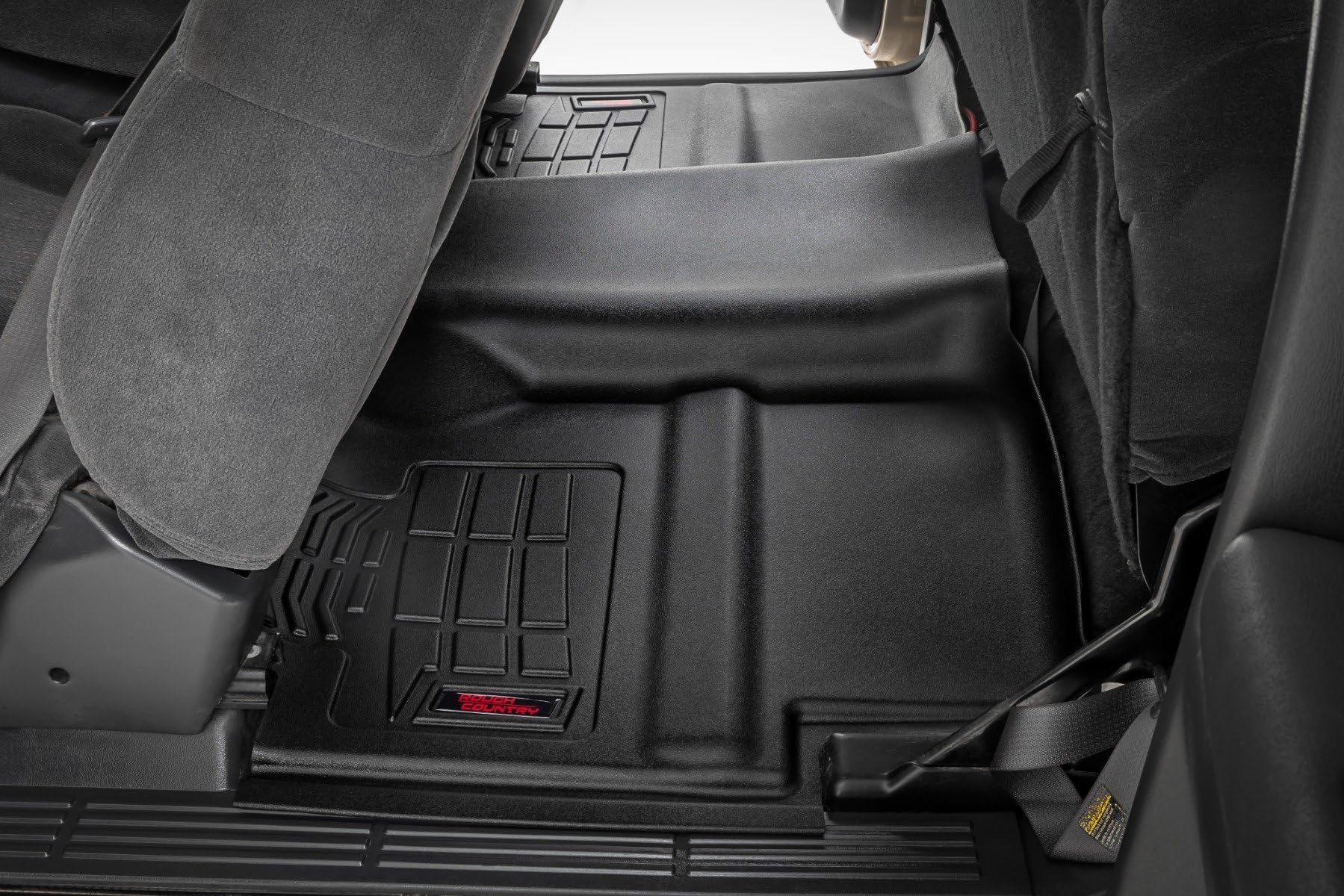 Sure-Fit Rough Country All Weather Floor Mats for Chevy Silverado & GMC Sierra 1500 Extended Cab (1999-2006) - Non-Slip, Waterproof Flexible Floor Mat, Front & Rear Set