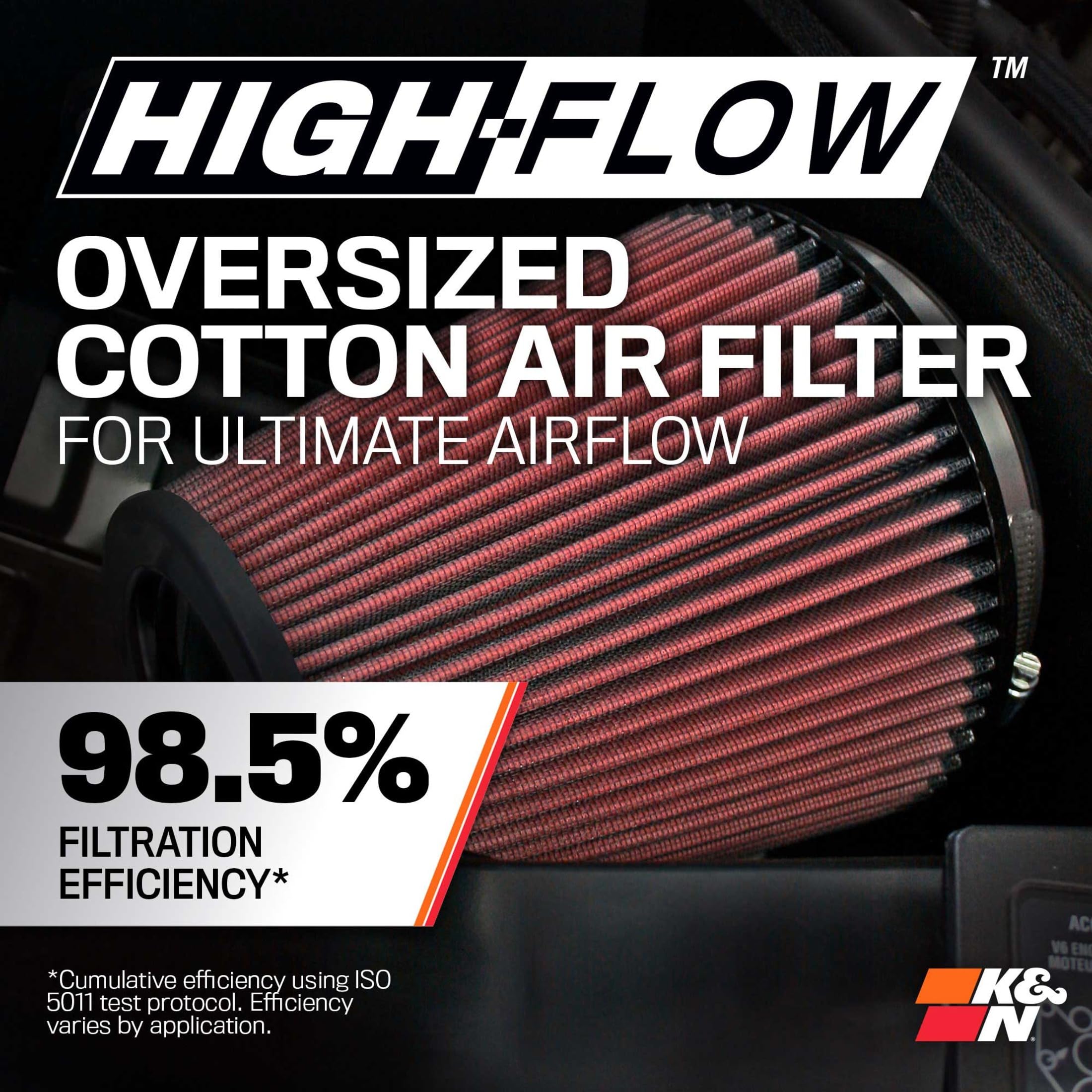 Cold Air Intake System K&N: High-Flow Air Filter, Increase Performance & Towing: Compatible with 1994-2004 Chervolet/GMC Silverado 1500,2500,3500, Sierra 1500, 77-3021KP