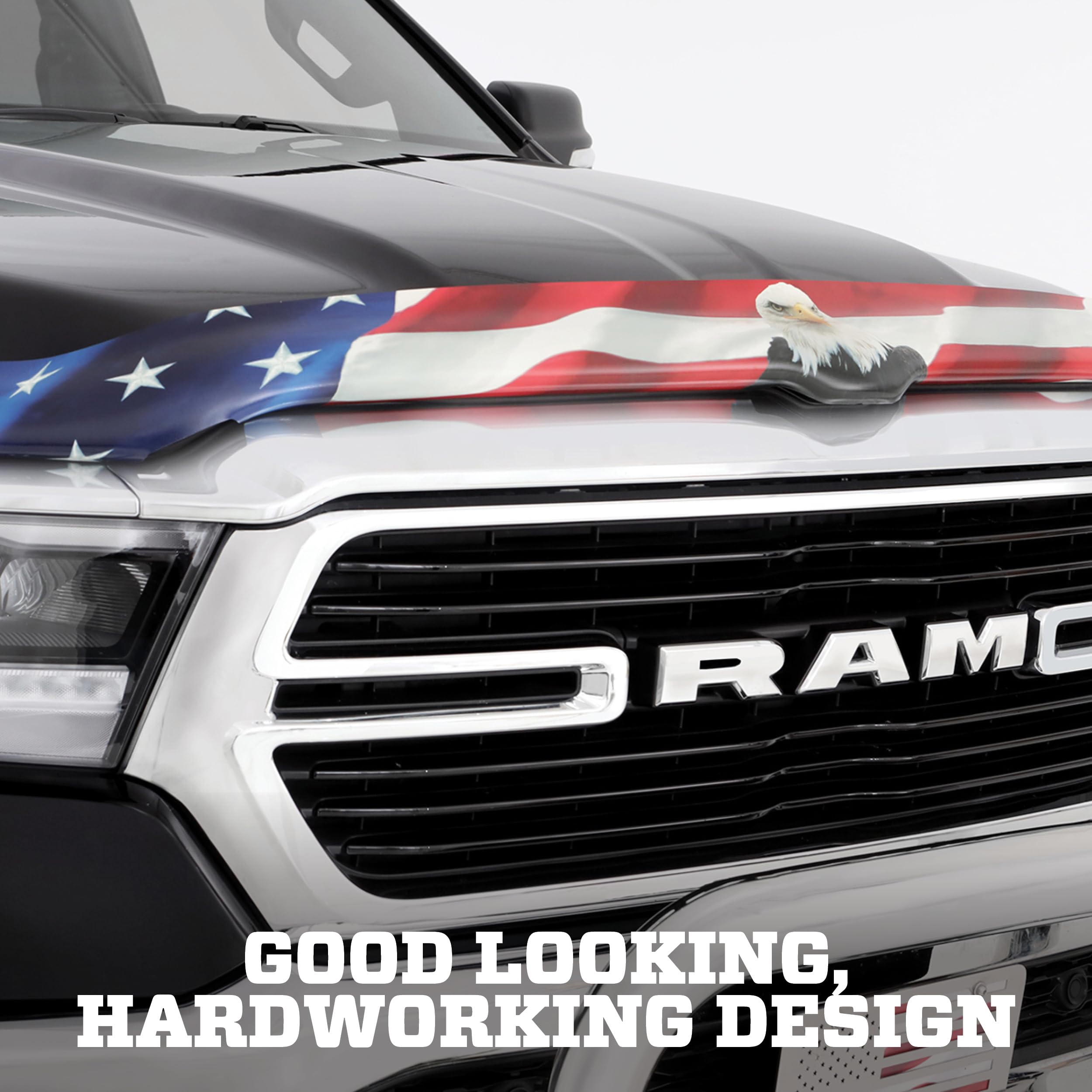 Husky Liners American Flag Hood Protector w/ | Fits 2007-2014 GMC Yukon & Yukon XL 1500 (Exlude Hybrid Models), High Profile/Bug Shield - 1 pc, Multi-Color-USA | 2818837