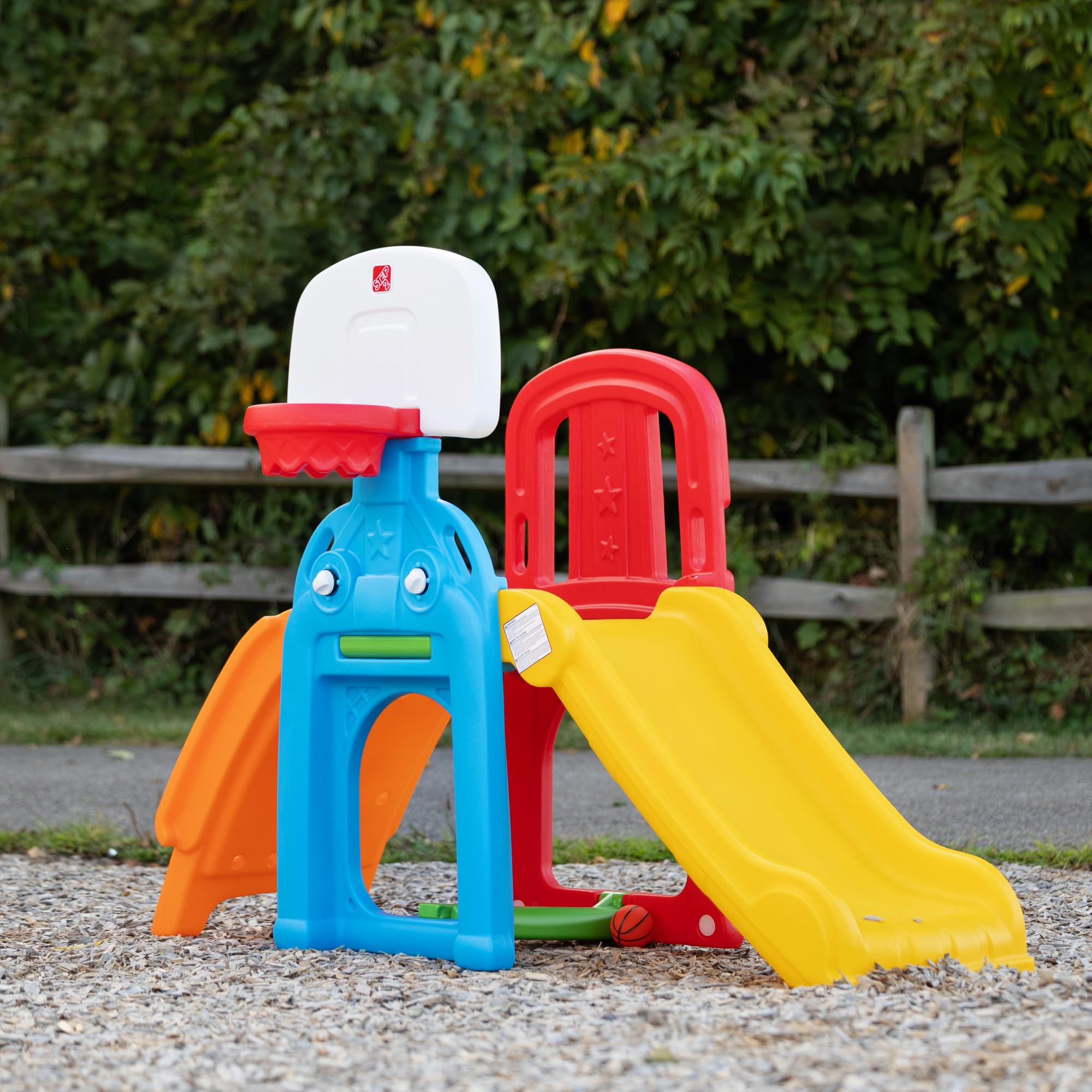 Step2 Game Time Sports Climber, Indoor/Outdoor Kids Playset, Backyard Playground Set, Slide, Climbing Wall, Basketball Hoop, Jungle Gym Outside, For Toddlers 2-6 Years Old