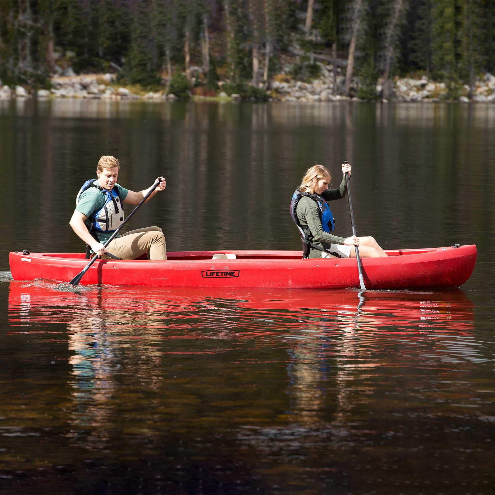 Kodiak Lifetime Canoe with 2 Paddles, Red, 13'