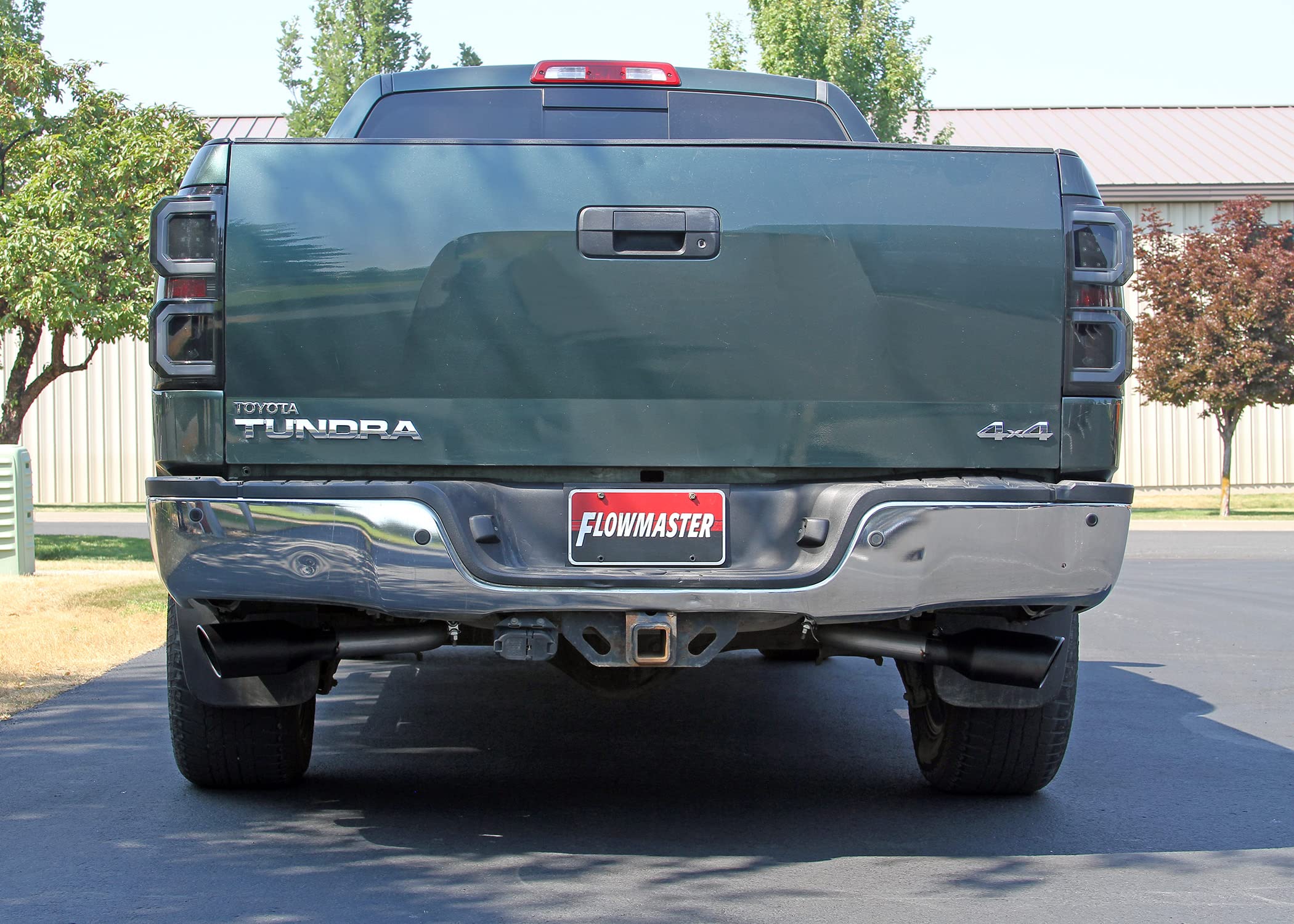 Flowmaster FlowFX 718106 Cat-Back Exhaust Kit 2.5 Inch Dual Side Exit 409 Stainless Steel 4.5 Inch Black Ceramic Tips Compatible with 2007-2009 Toyota Tundra 5.7L 2/4WD All Wheelbases