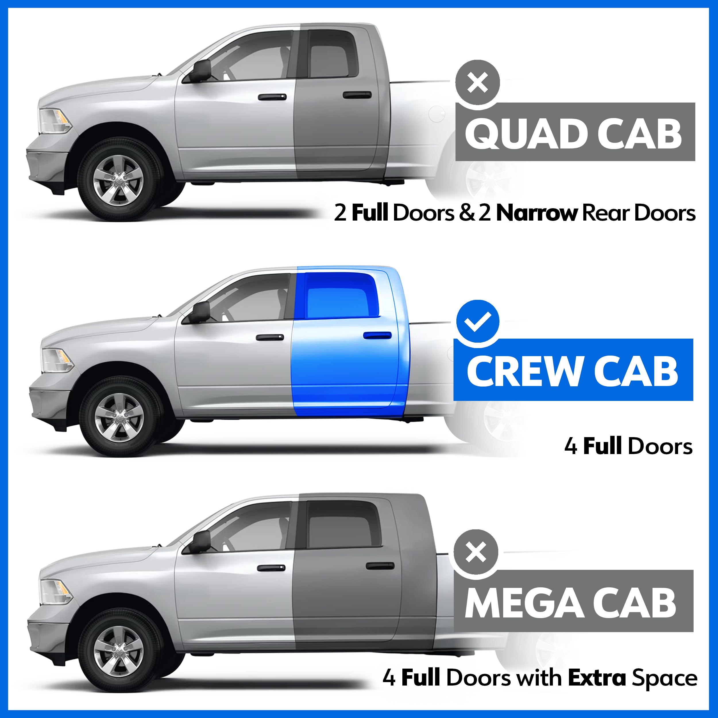 Tyger Auto 3.5" Running Boards Rider Compatible with 2010-2018 Dodge Ram 1500 / 2500 / 3500; Ram Classic | Crew Cab | TG-SS2D35318 | Side Step Rail Nerf Bars