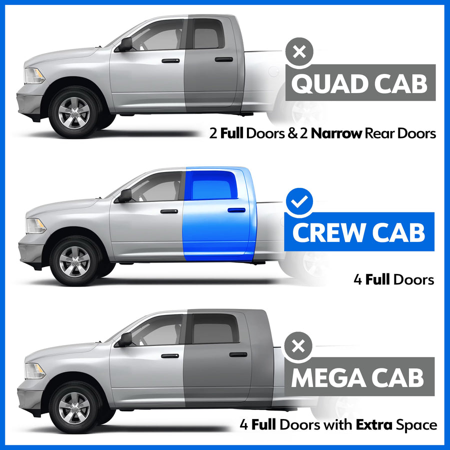 Tyger Auto 3.5" Running Boards Rider Compatible with 2010-2018 Dodge Ram 1500 / 2500 / 3500; Ram Classic | Crew Cab | TG-SS2D35318 | Side Step Rail Nerf Bars