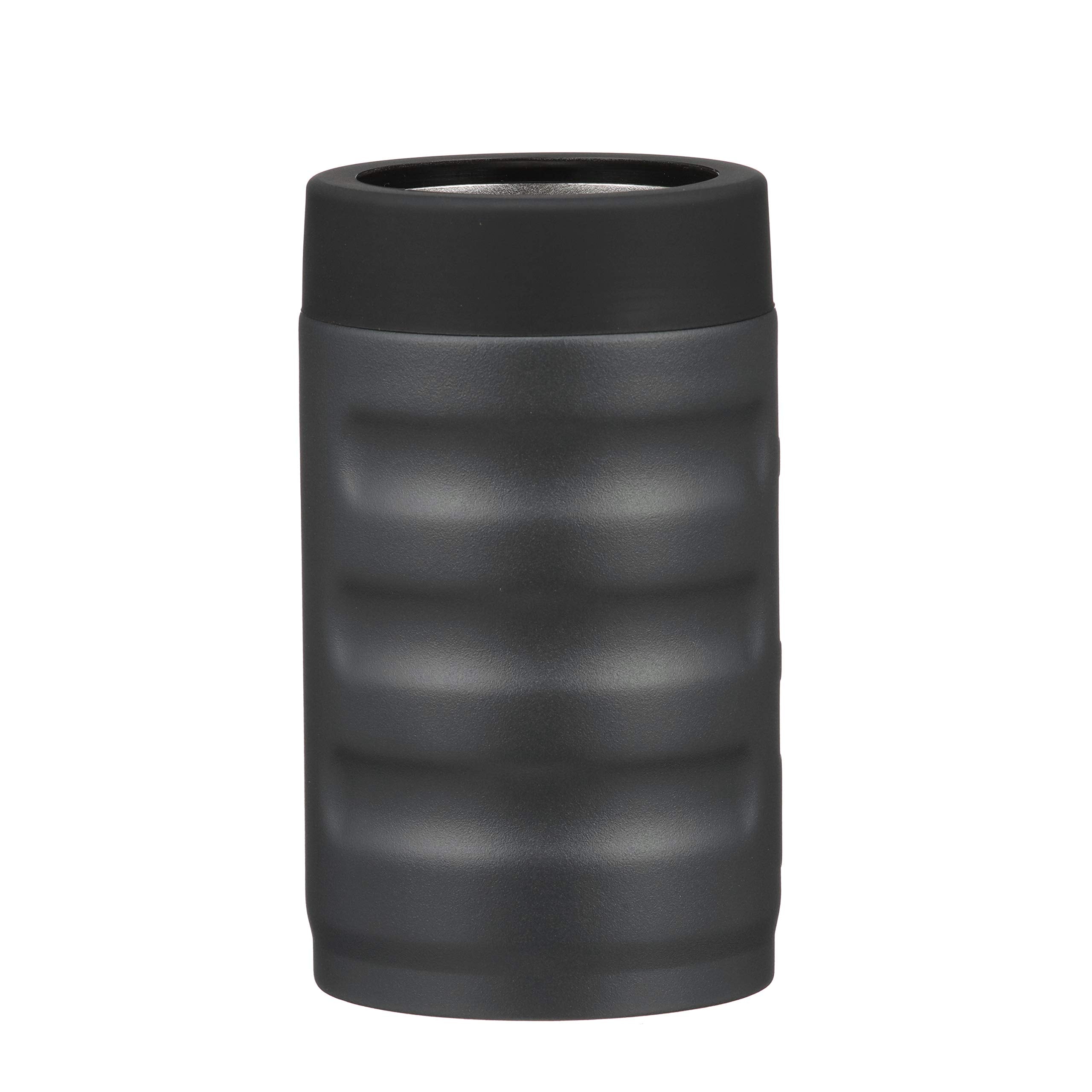 12 oz Stainless Steel Vacuum Insulated Grizzly Grip Can Cooler | For 12 oz Regular Beer and Soda Cans Reusable Durable | Charcoal