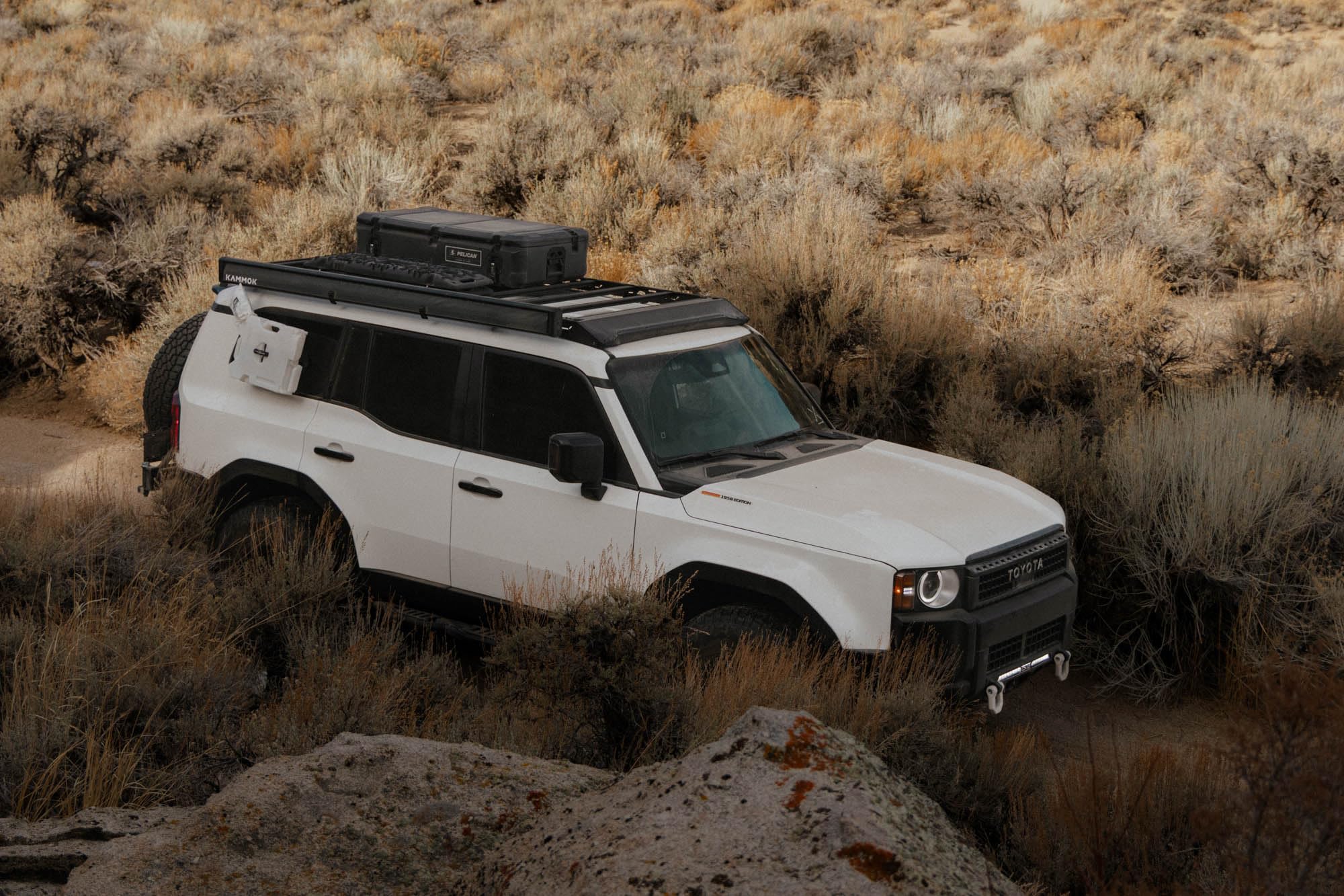 Roof Rack DV8 Offroad for 2024-2025 Toyota Land Cruiser 250 Series & Lexus GX 550 | Ultra Low-Profile Fitment | 9 Heavy-Duty Aluminum Cross Bars | Integrated Mounting Points for Securing Gear