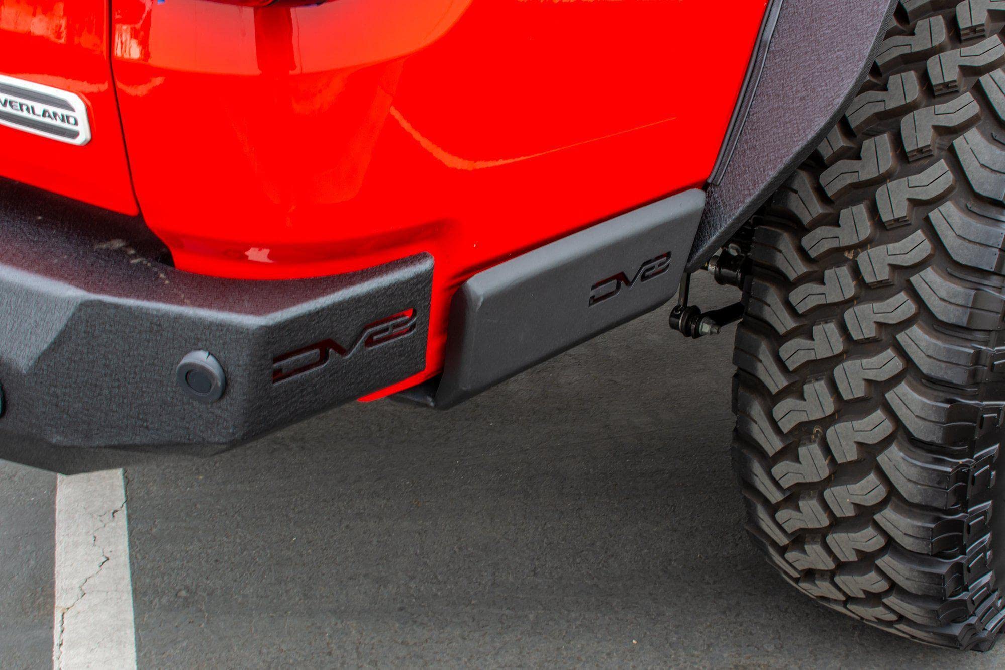 SRGL-01 | DV8 Offroad | Rock Slider for 2020-22 Gladiator JT | Rear Bedside | High Clearance | Plated Armor Style | Fully Gusseted Steel Construction | No Drill Install