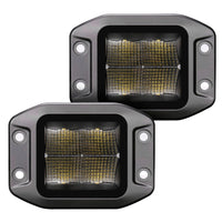 Blackout Series Go Rhino Xplor Lighting: Flush Mount 3x3 LED Cube Flood Light Kit (Pair) | Flush Mount Aluminum, Black | 750400321FCF