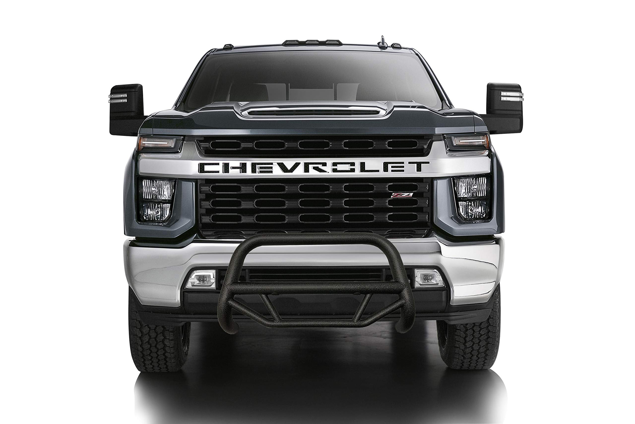 Max T Bull Bar Black Horse Kit Textured Compatible with 2020-2020 Chevrolet Silverado 3500 HD|2020-2020 Chevrolet Silverado 2500 HD-MBT-MG303-PLFB