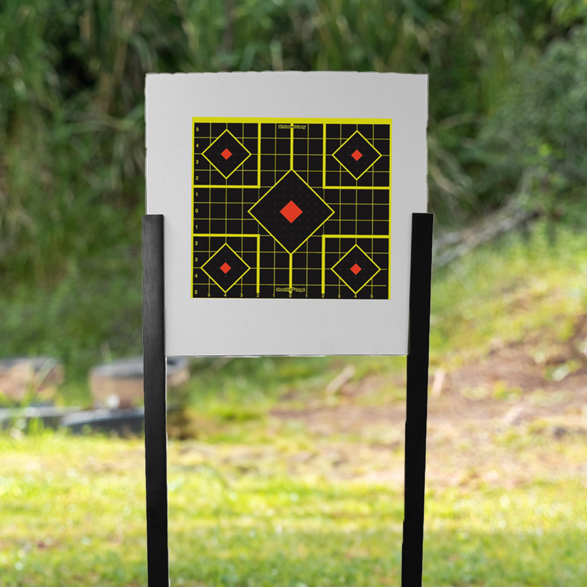 Adjustable Birchwood Casey Target Stand Kit for Shooting - Durable Powder-Coated Steel Target Stand, 6 Modular Uprights, Single Target Backer, Upright Posts, 19.5" x 19.5" White Backer Board Included