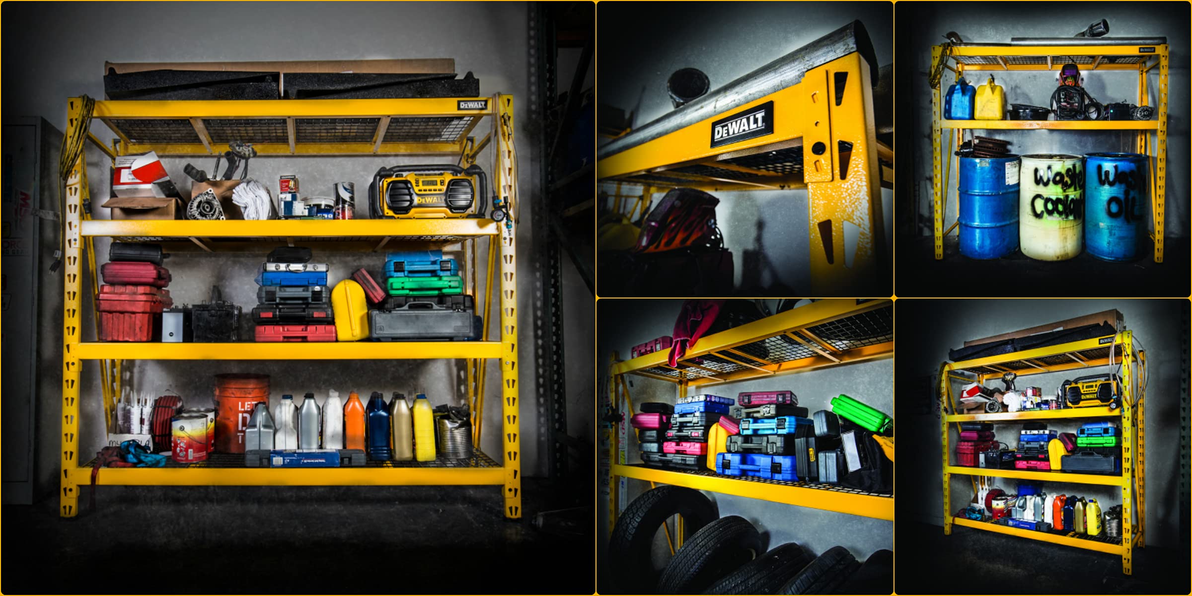 4 shelves DEWALT DXST10000 Storage Rack, Yellow