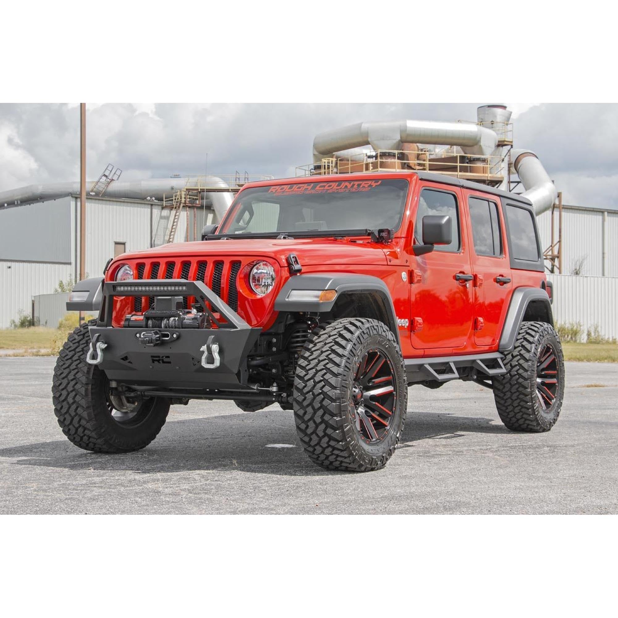 50" Rough Country LED Light Bar Kit for Jeep Wrangler JL & Gladiator JT (2018-2025) - Hood Mount, 270W Spectrum Series, 24,300 Lumens, Combo Spot & Flood Beam