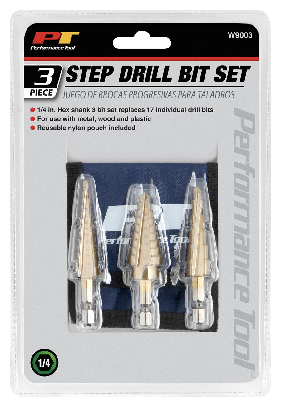 W9003 Performance Tool 3-Piece Step Drill Set