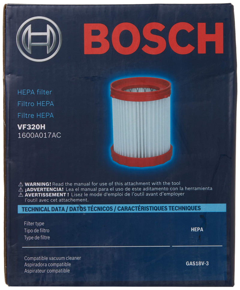 HEPA Filter Bosch VF320H for 18V 2.6-Gallon Wet/Dry Vacuum Cleaner