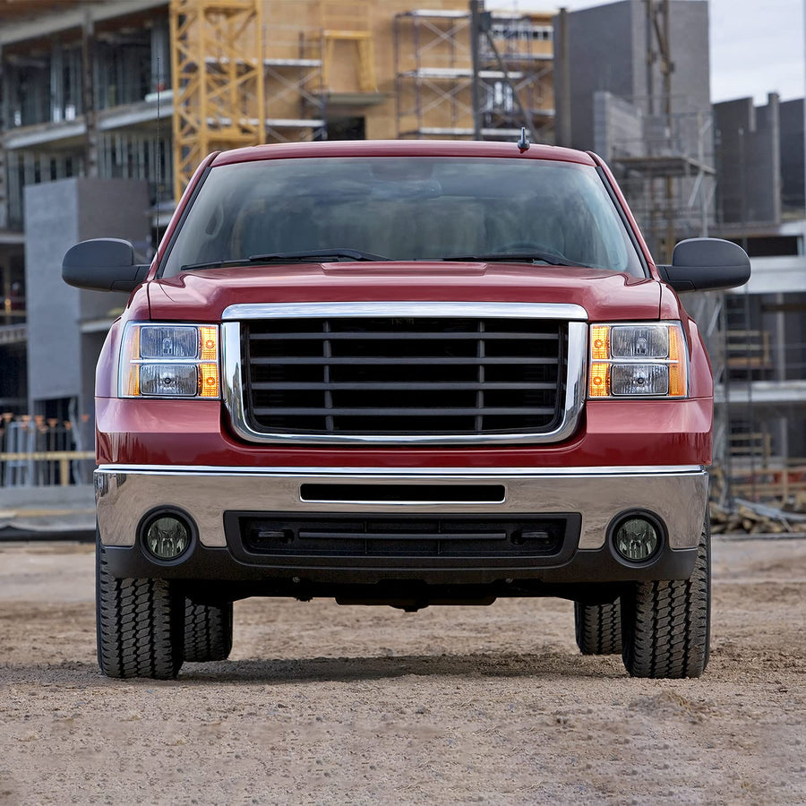 Smoke Lens Fog Lights + H8 Bulbs + Switch Included SPEC-D TUNING Compatible with 2007-2014 GMC Sierra 2500 3500Hd L+R Pair Assembly