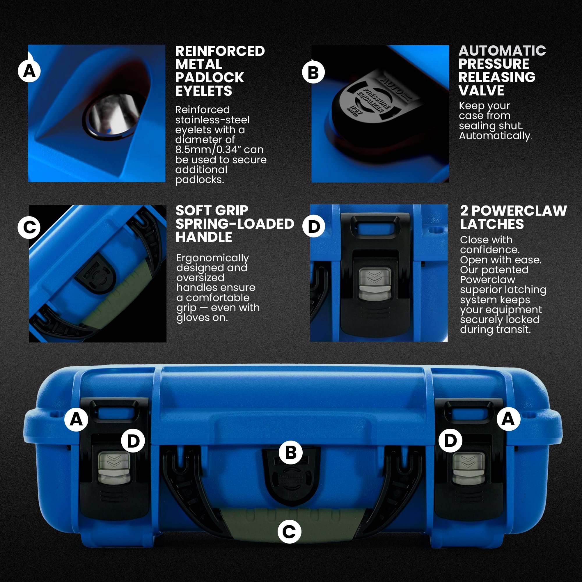 Waterproof Nanuk 909 Hard Case - Blue