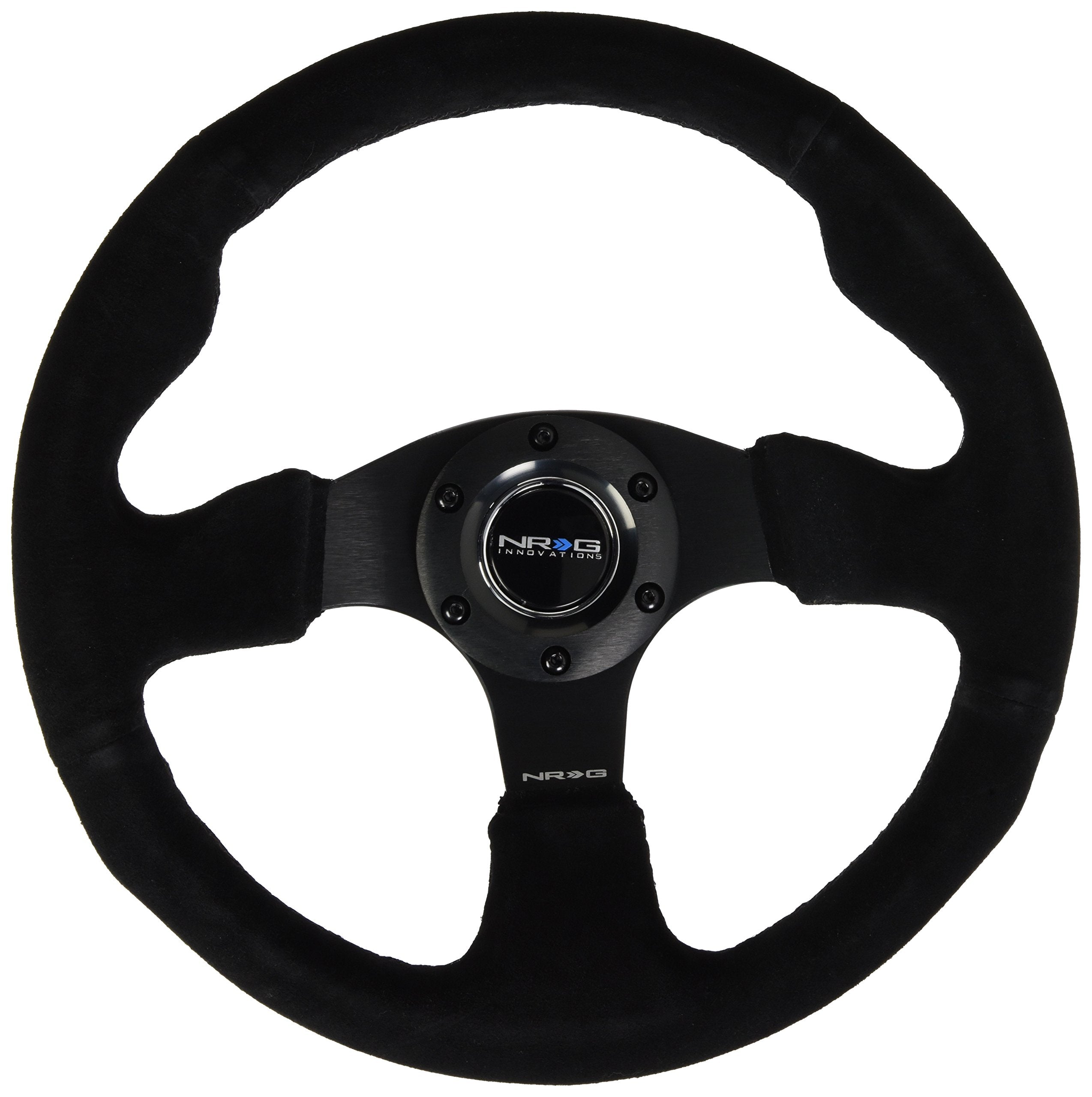 320mm Race Style Suede Steering Wheel NRG Innovations with Black stitch