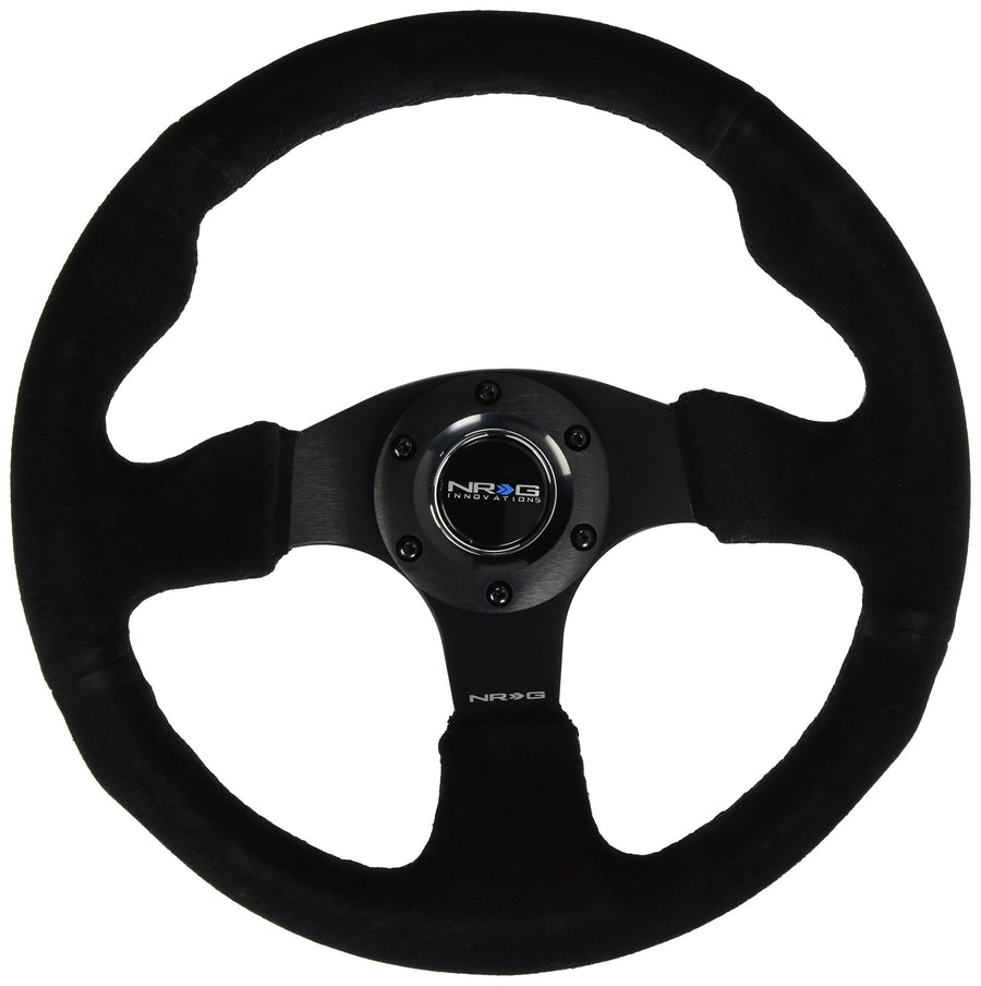 320mm Race Style Suede Steering Wheel NRG Innovations with Black stitch