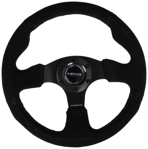 320mm Race Style Suede Steering Wheel NRG Innovations with Black stitch