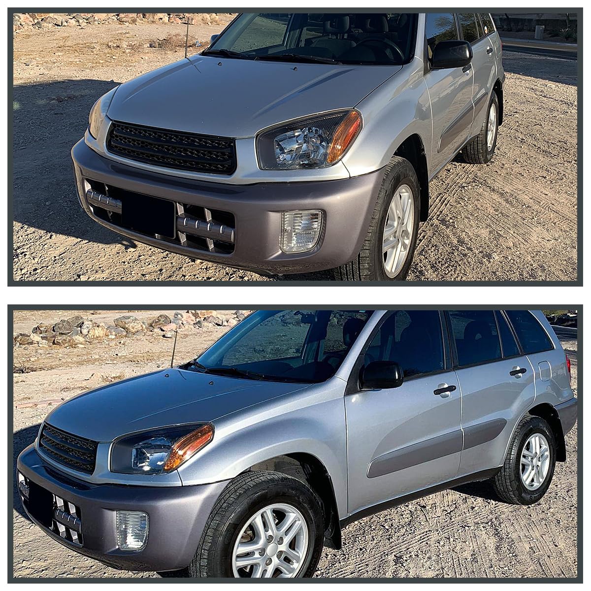 Black Headlights SPEC-D TUNING Compatible with 2001-2003 Toyota RAV4, Left + Right Pair Headlamps Assembly