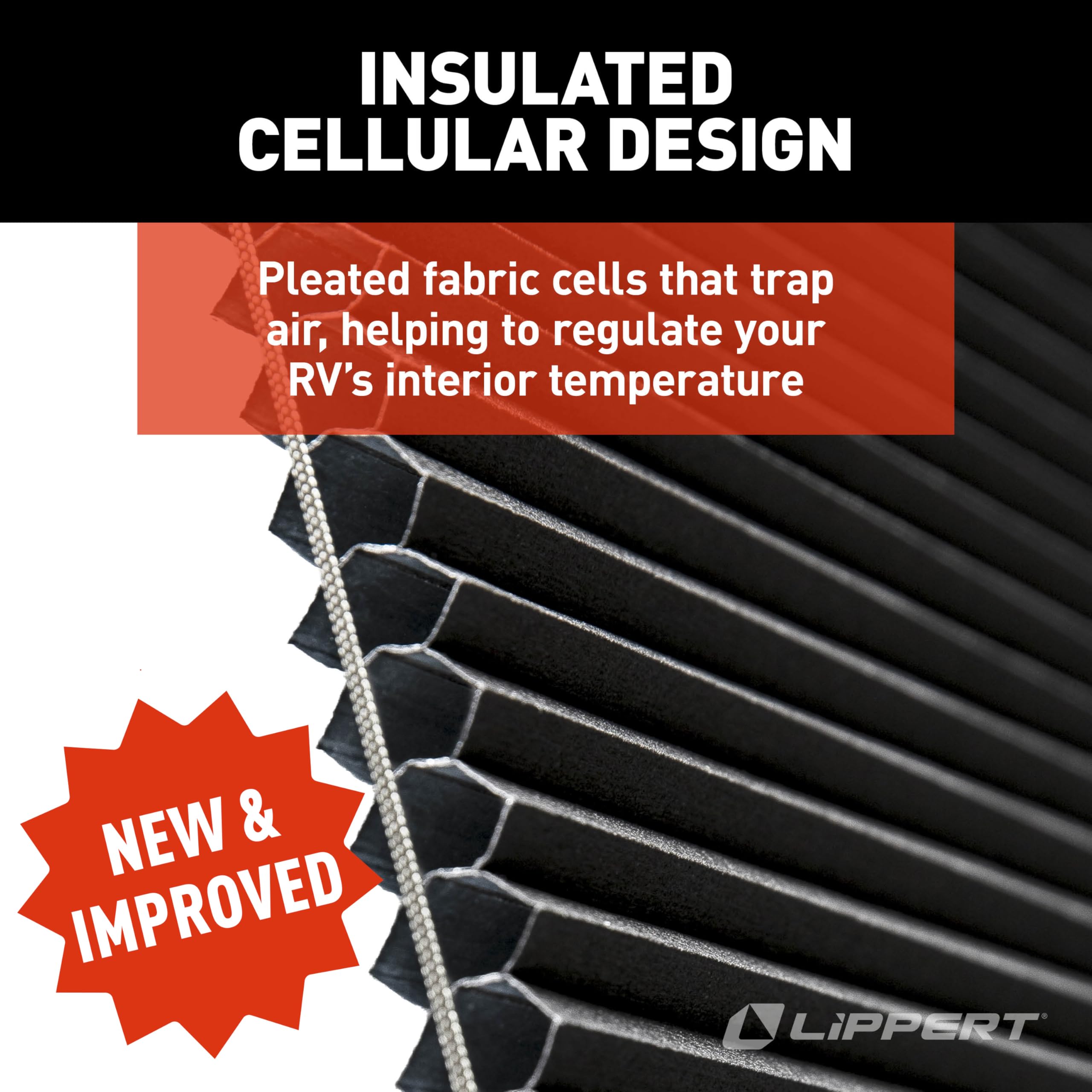 Lippert EcoCell Thin Shade Snap-On RV Window Shade for Prepped Entry Doors with Sun-Blocking Protection, Easy Sliding Operation, Quick Installation - 2025009147