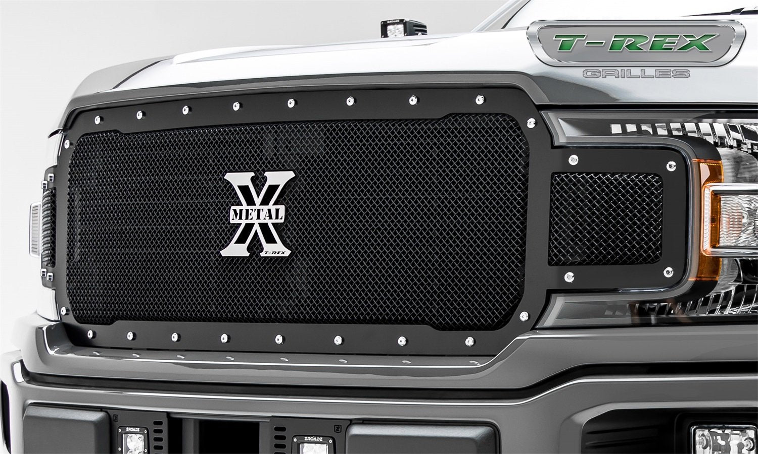 X-Metal Grille, 2018-2020 F-150, Black, 1 Pc, Replacement, Chrome Studs, Does Not Fit Vehicles with Camera - PN #6715711