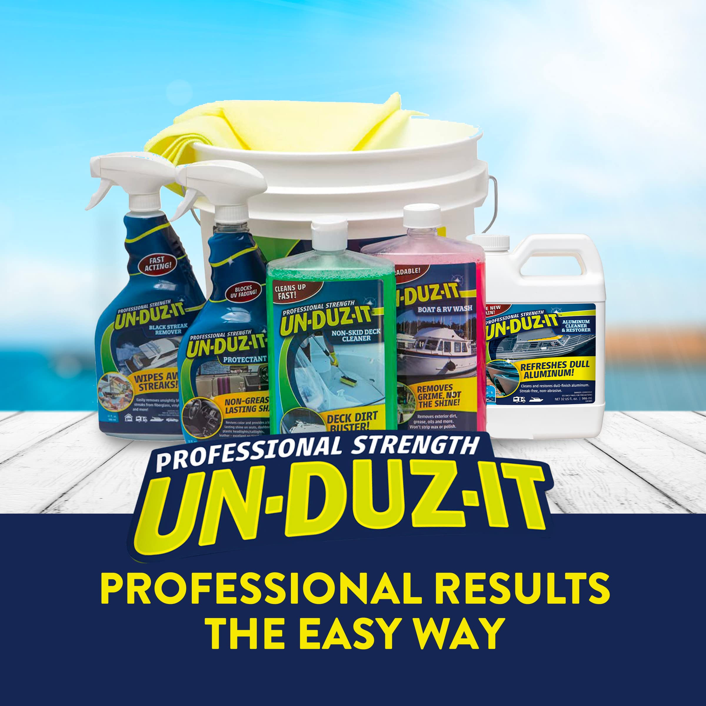 Vinyl Cleaner and Restorer Un-Duz-It, Multi-Surface Cleaner for Boats, RV, Auto and Outdoor Furniture, 32 Fl Oz Spray Bottle