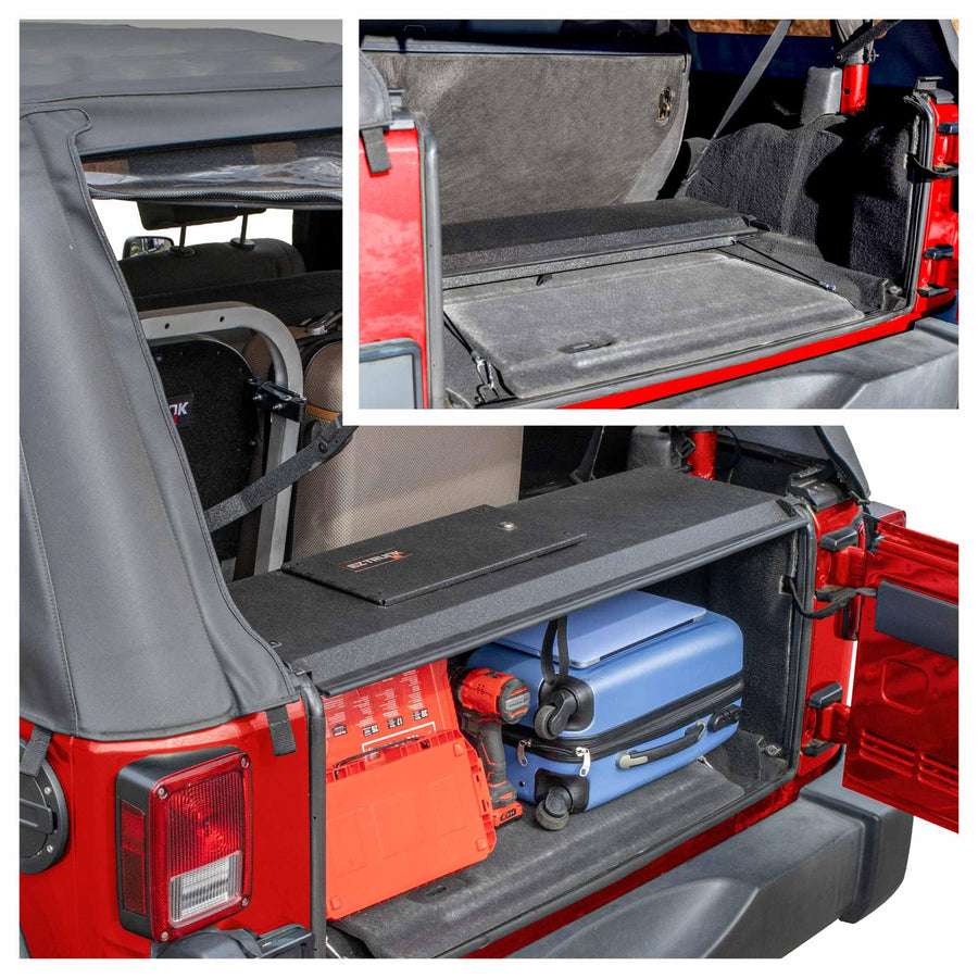 Folding Security Trunk/Storage Box EZTrunk for JK 2011—2018 by EZ4X4 Patented & Patent Pending