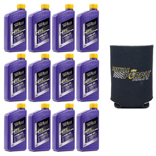 Royal Purple 10W-40 Synthetic HPS Street Motor Oil - Case of 12 Bundle with Koozie 1 Quart