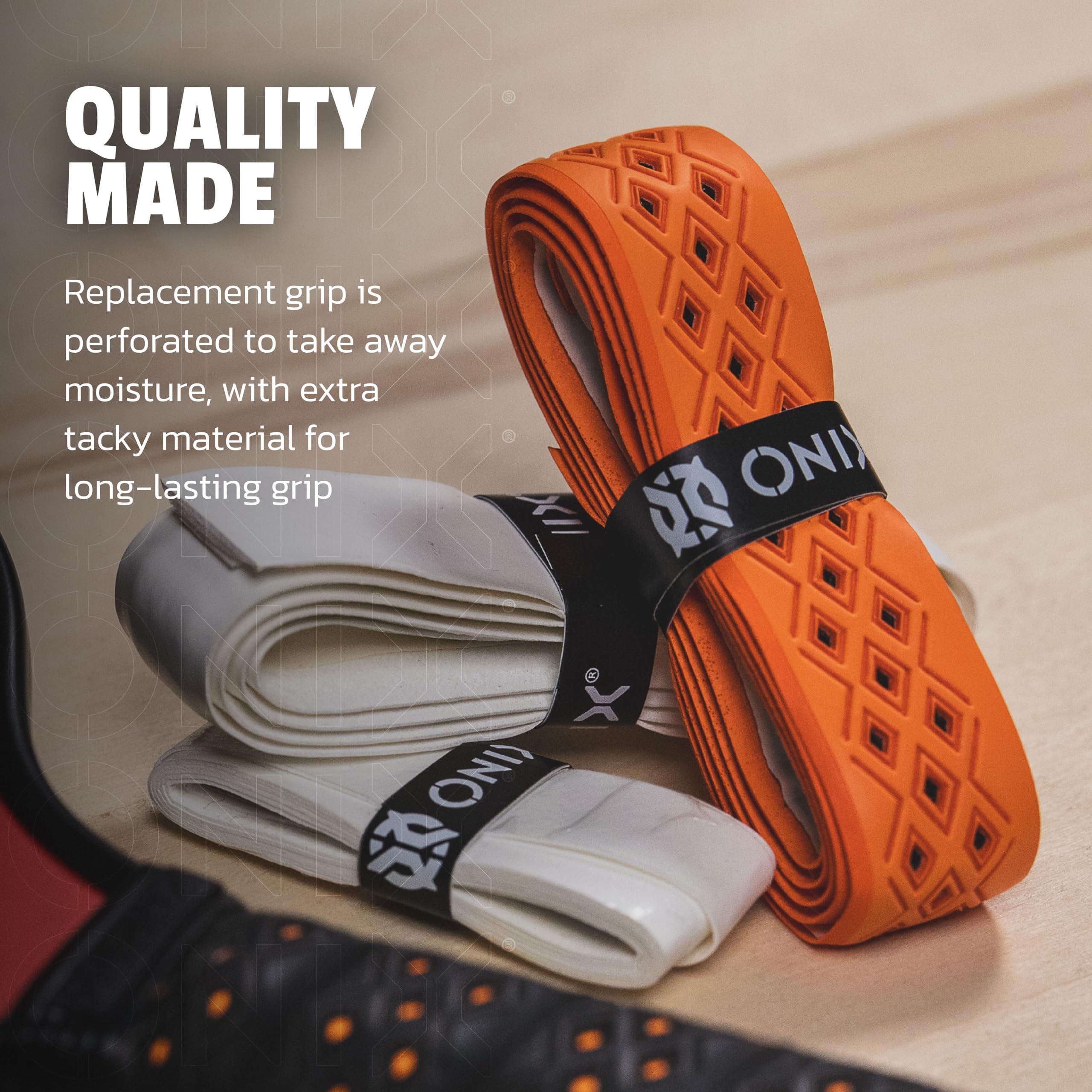 Onix Pro Team Pickleball Perforated Replacement Grip — Black/Orange