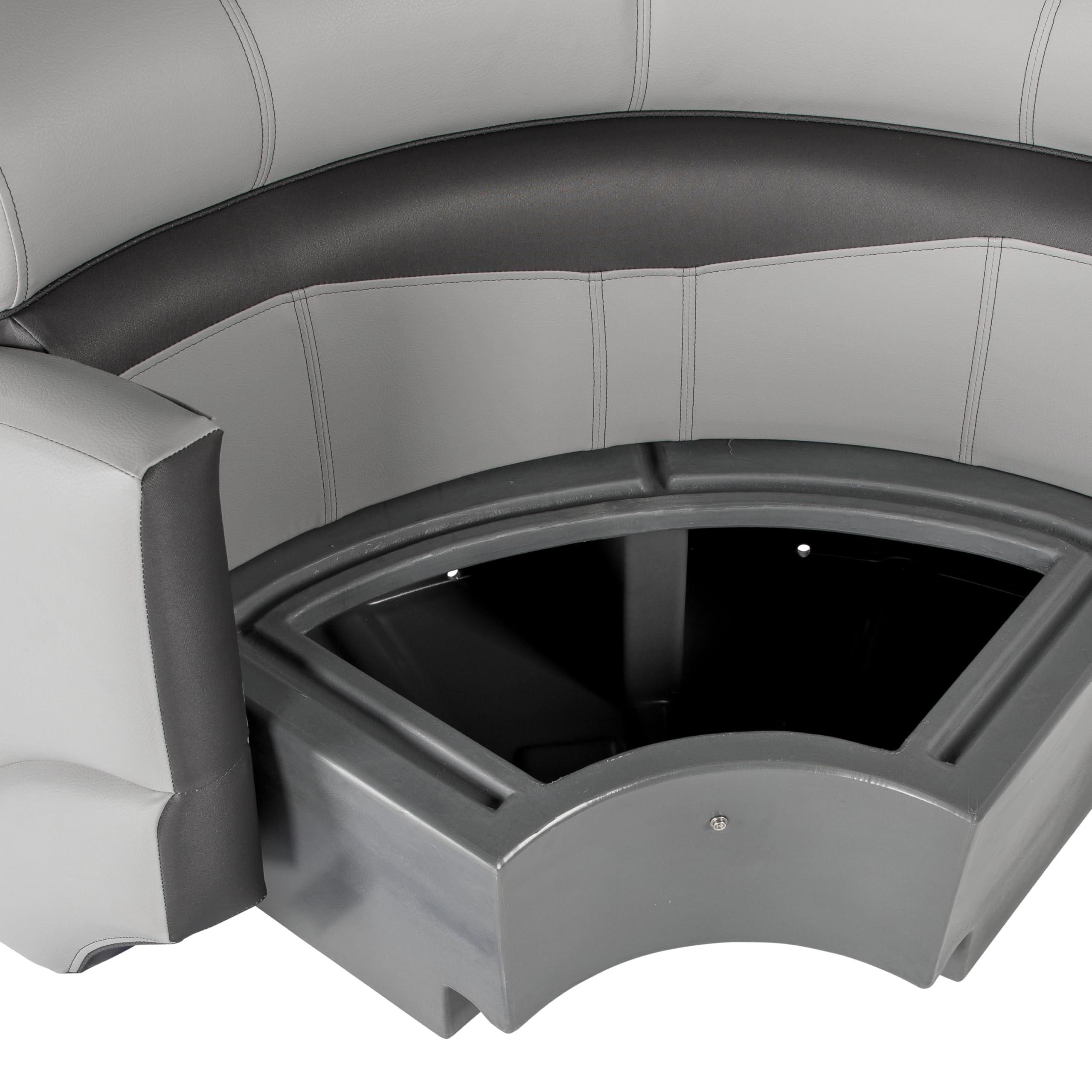 Lippert 32" Square Rockport Series Pontoon Corner Seat, Measures 32" L x 32" W x 30" H, Marine-Grade Vinyl, High-Density Foam, Easy Installation, Fits Most Pontoons, River Rock – 20221094114