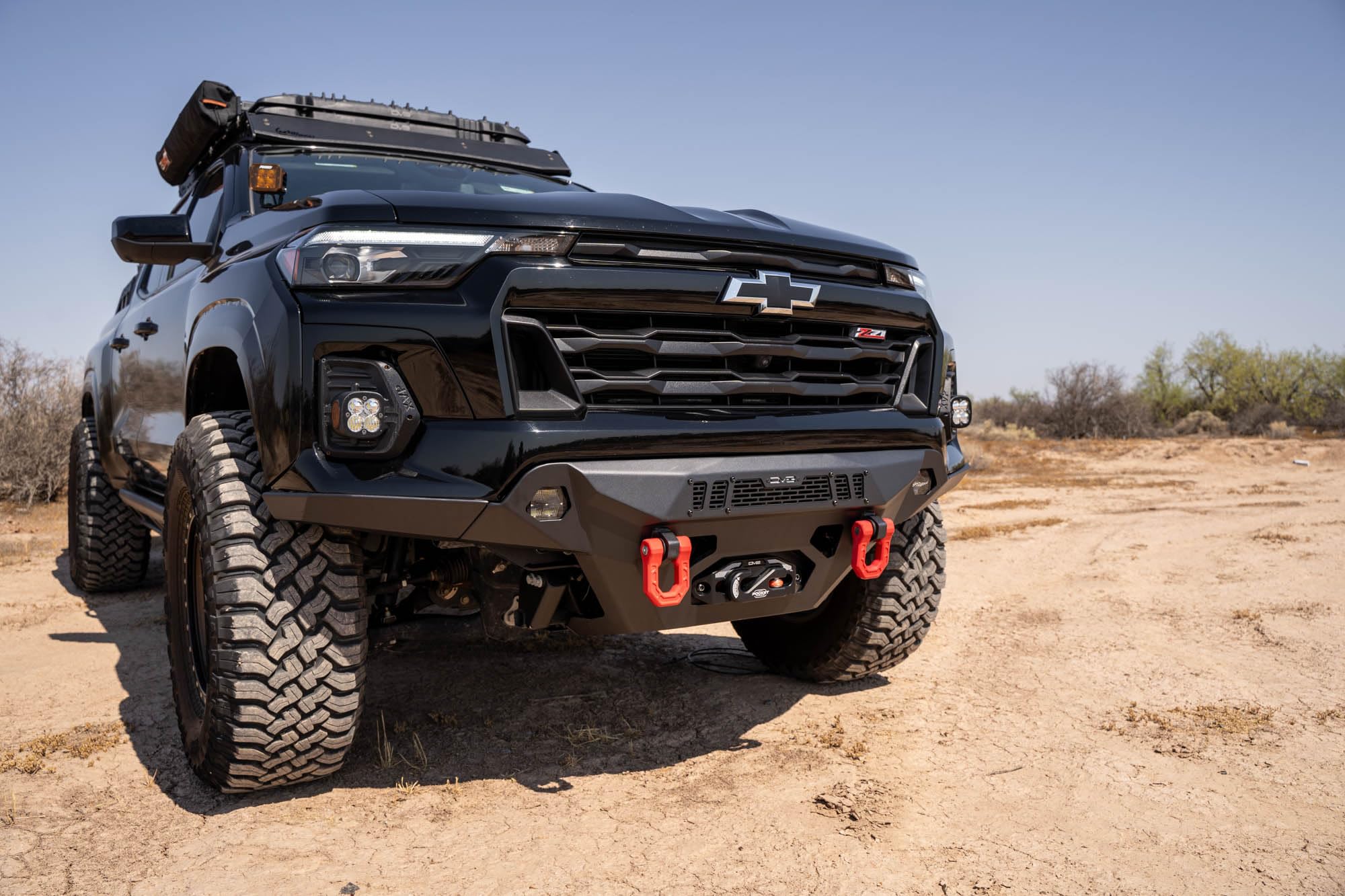 Offroad DV8 Spec Series Front Bumper for 2023-2024 Chevy Colorado | Heavy-Duty Winch Mount | 20" Dual or Single Row Light Bar Mount | (2) 3" Pod Light Mounts | Pair of D-Ring Mounts | Powder Coated