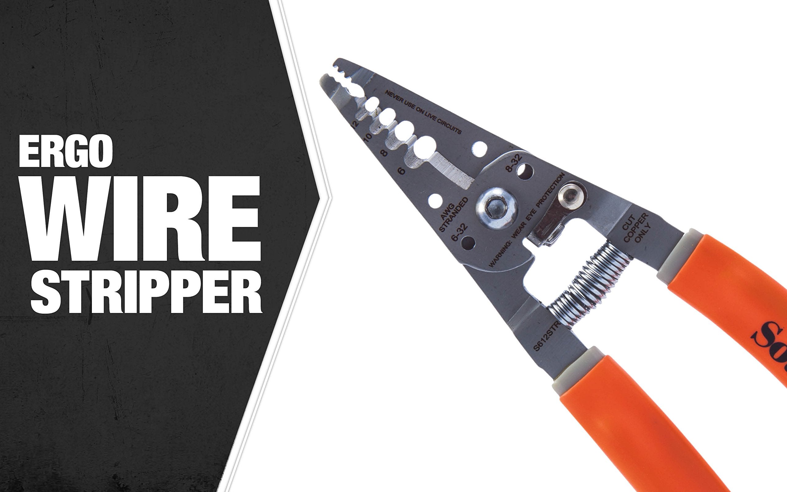 Southwire - 58277940 S612STR Tools & Equipment 4-10 AWG SOL & 6-12 AWG STR Ergonomic Handles Wire Stripper/Cutter