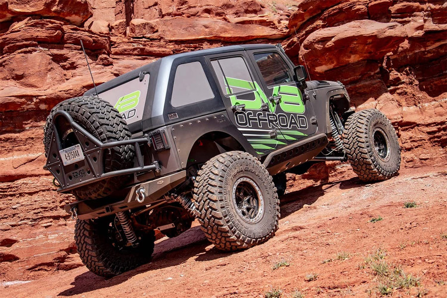 2-Piece DV8 Offroad Fastback Hard Top for 07-18 Jeep Wrangler JK 4 Door - Black (DS Only)