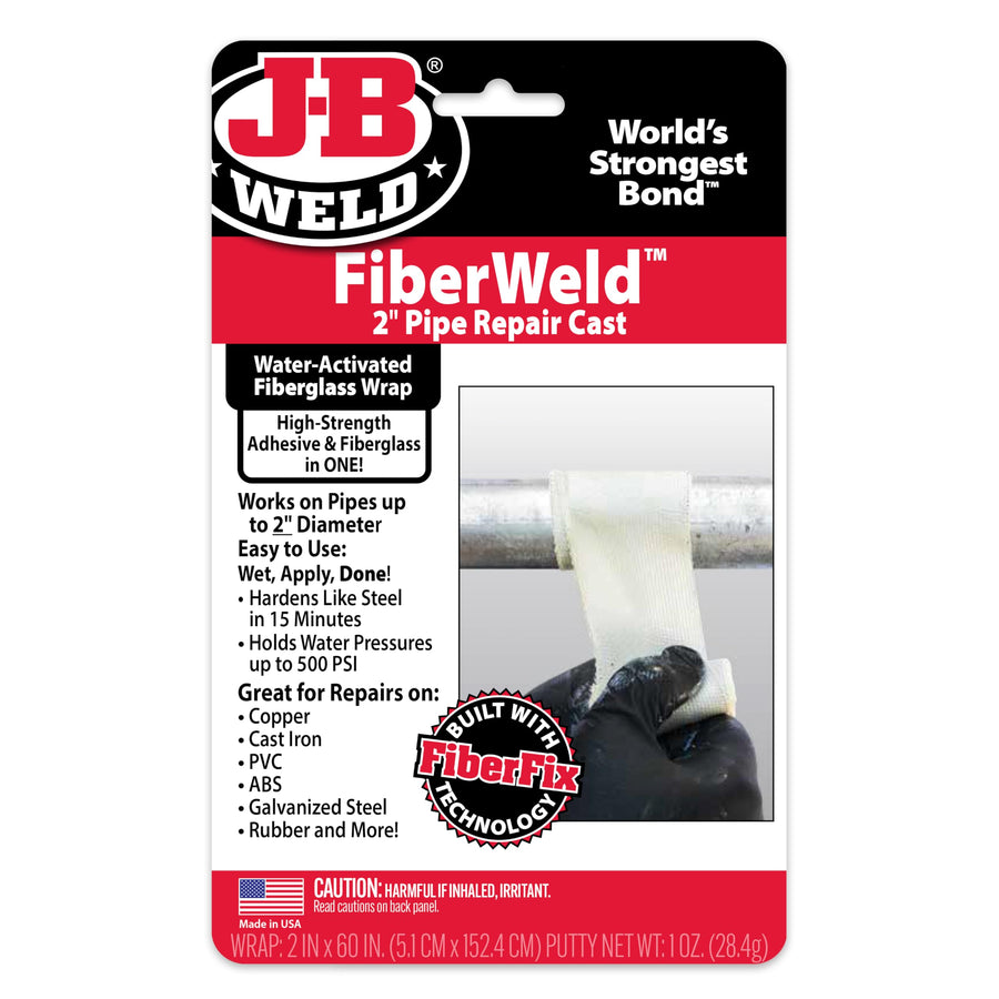 FiberWeld J-B Weld 2” Pipe Repair Cast 2x60 Inch - High Strength Adhesive Fiberglass Wrap - White (38260)