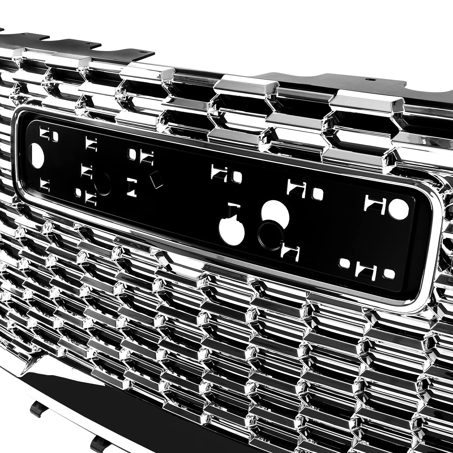 Chrome Denali Style Spec-D Tuning Front Hood Grill Grille Compatible with 2021-2023 GMC Yukon XL