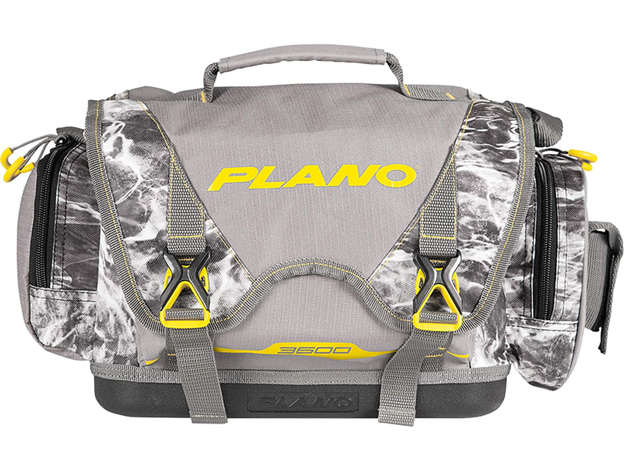 Plano 3600 B-Series Manta Tackle Bag, Manta Camo with Yellow Accents, Includes 4 StowAway Utility Boxes, Soft Fishing Tackle Storage for Offshore & Onshore